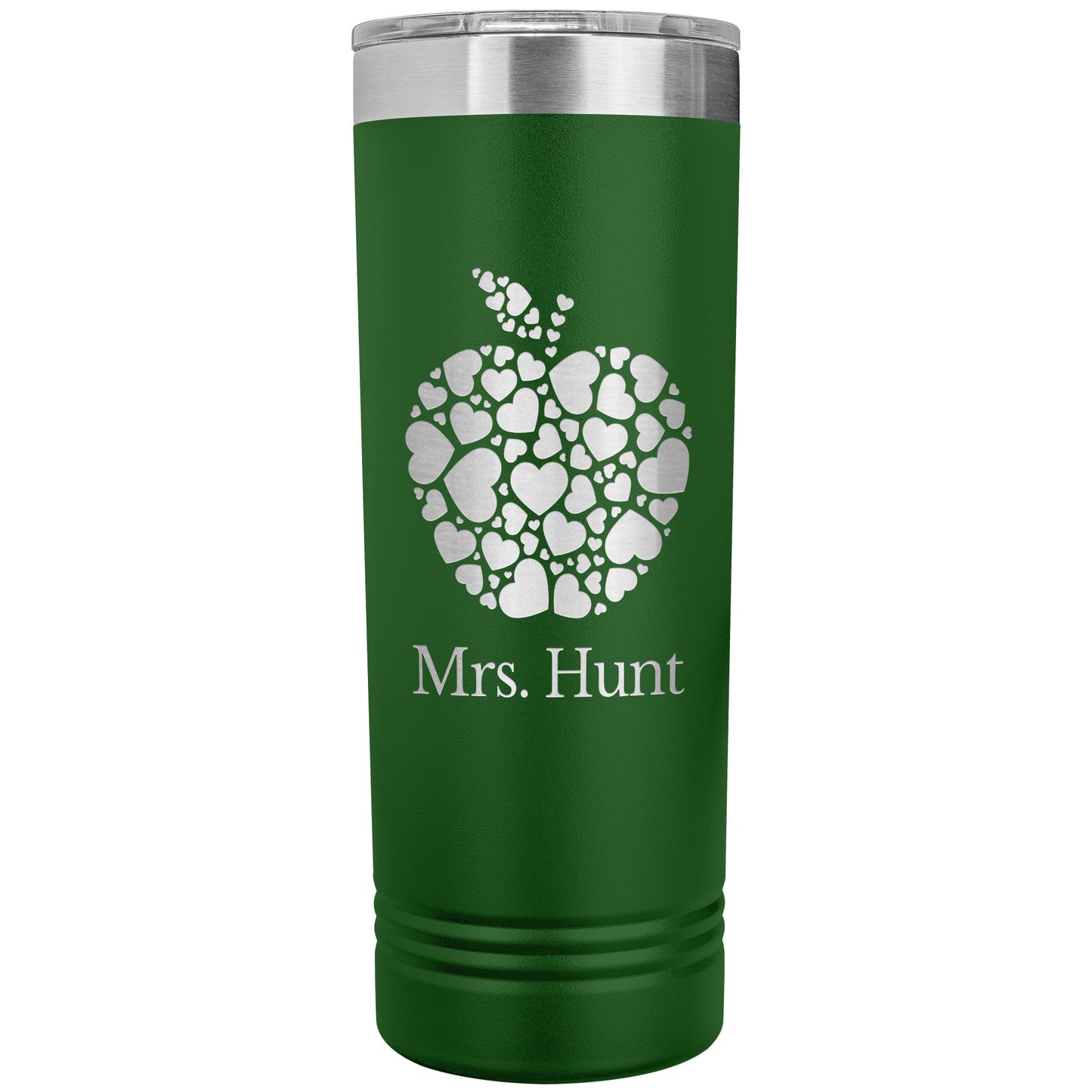 Custom Heart Apple Skinny Travel Tumbler
