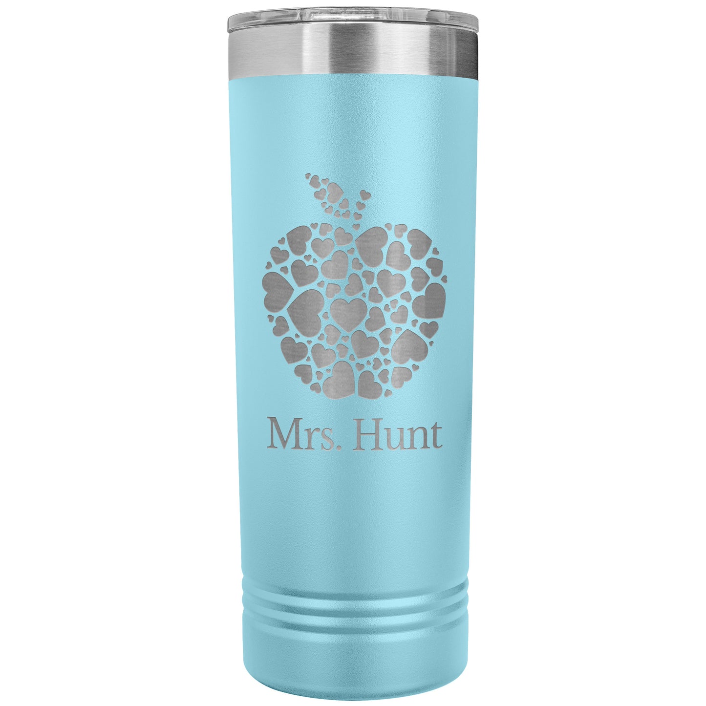Custom Heart Apple Skinny Travel Tumbler