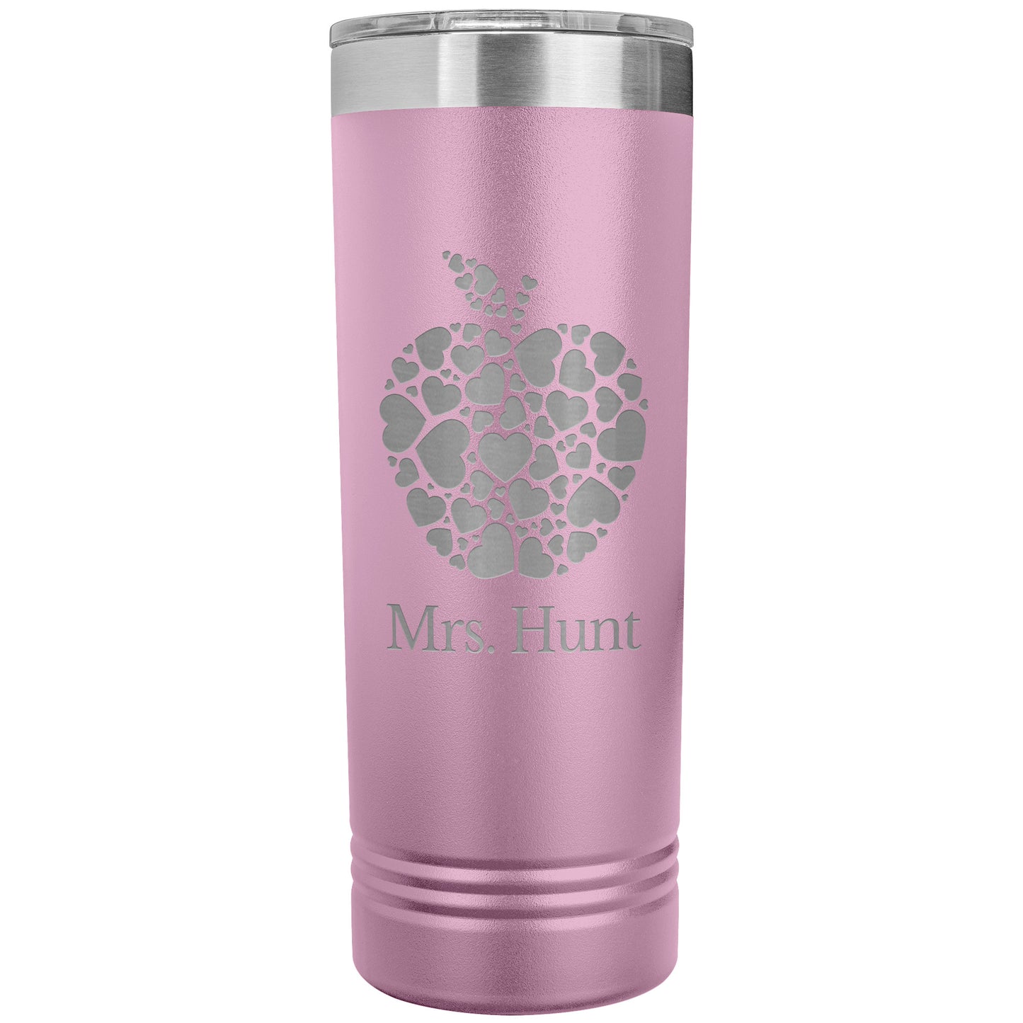Custom Heart Apple Skinny Travel Tumbler