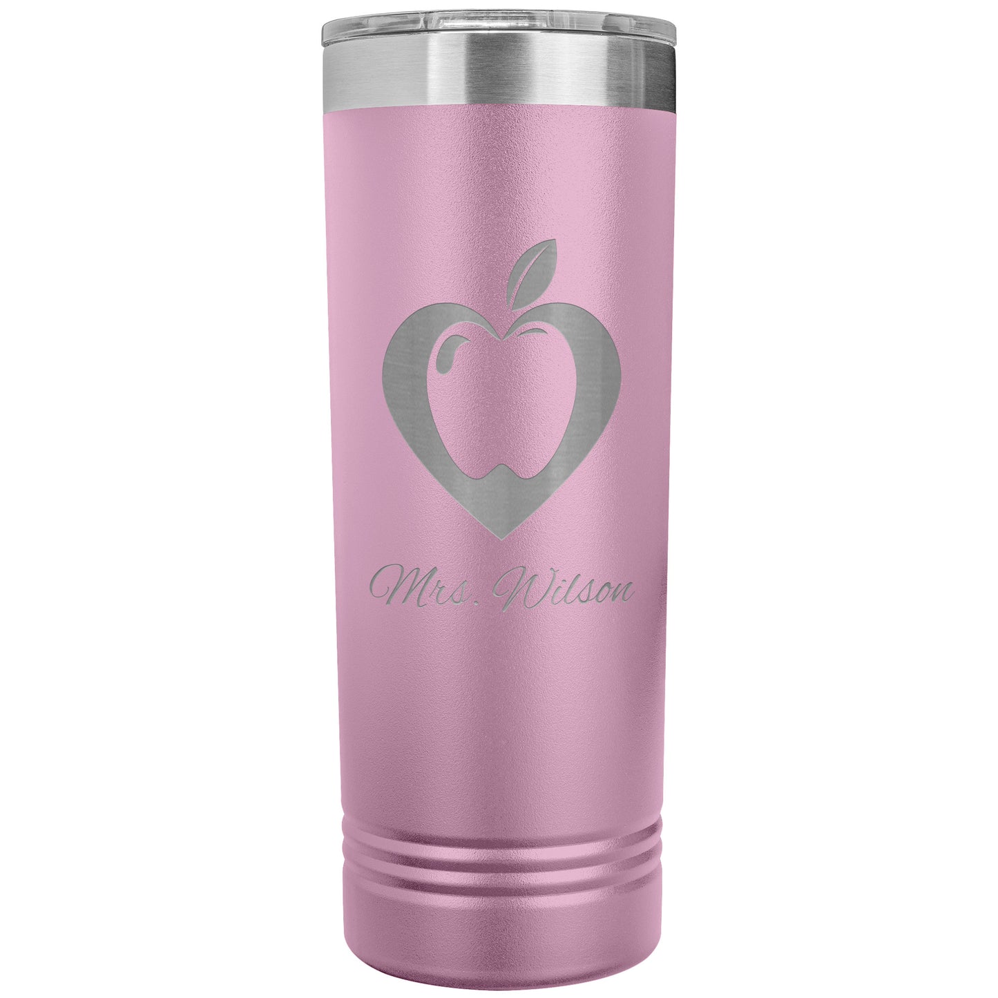 Custom Heart Apple Skinny Travel Tumbler
