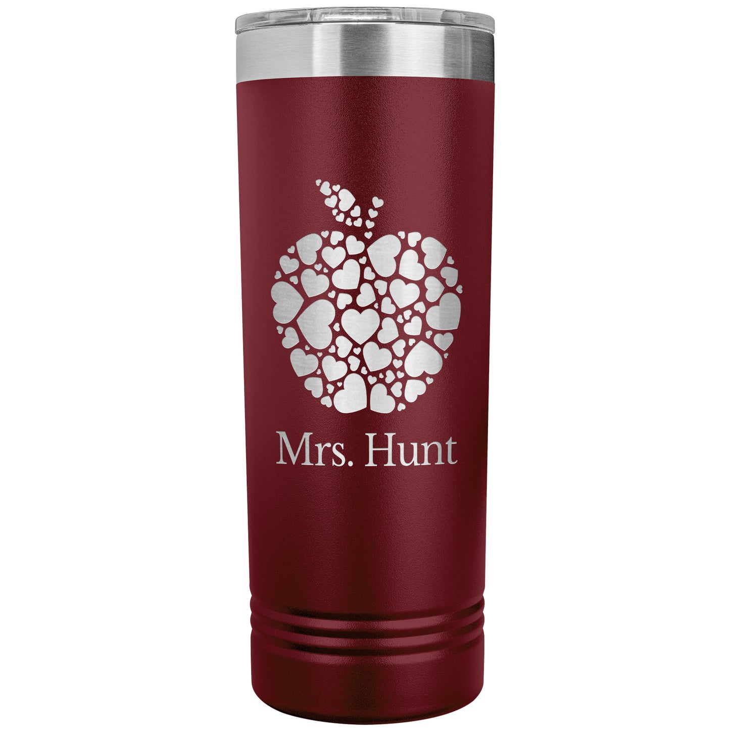 Custom Heart Apple Skinny Travel Tumbler
