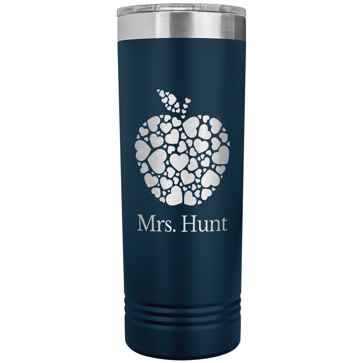 Custom Heart Apple Skinny Travel Tumbler