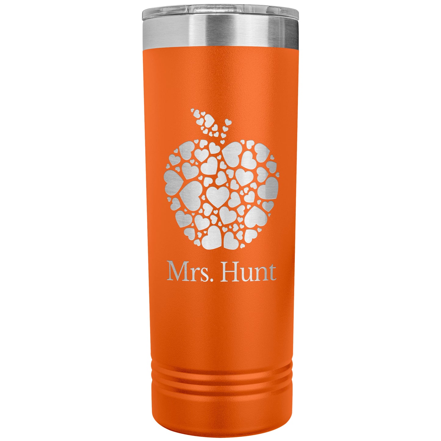Custom Heart Apple Skinny Travel Tumbler