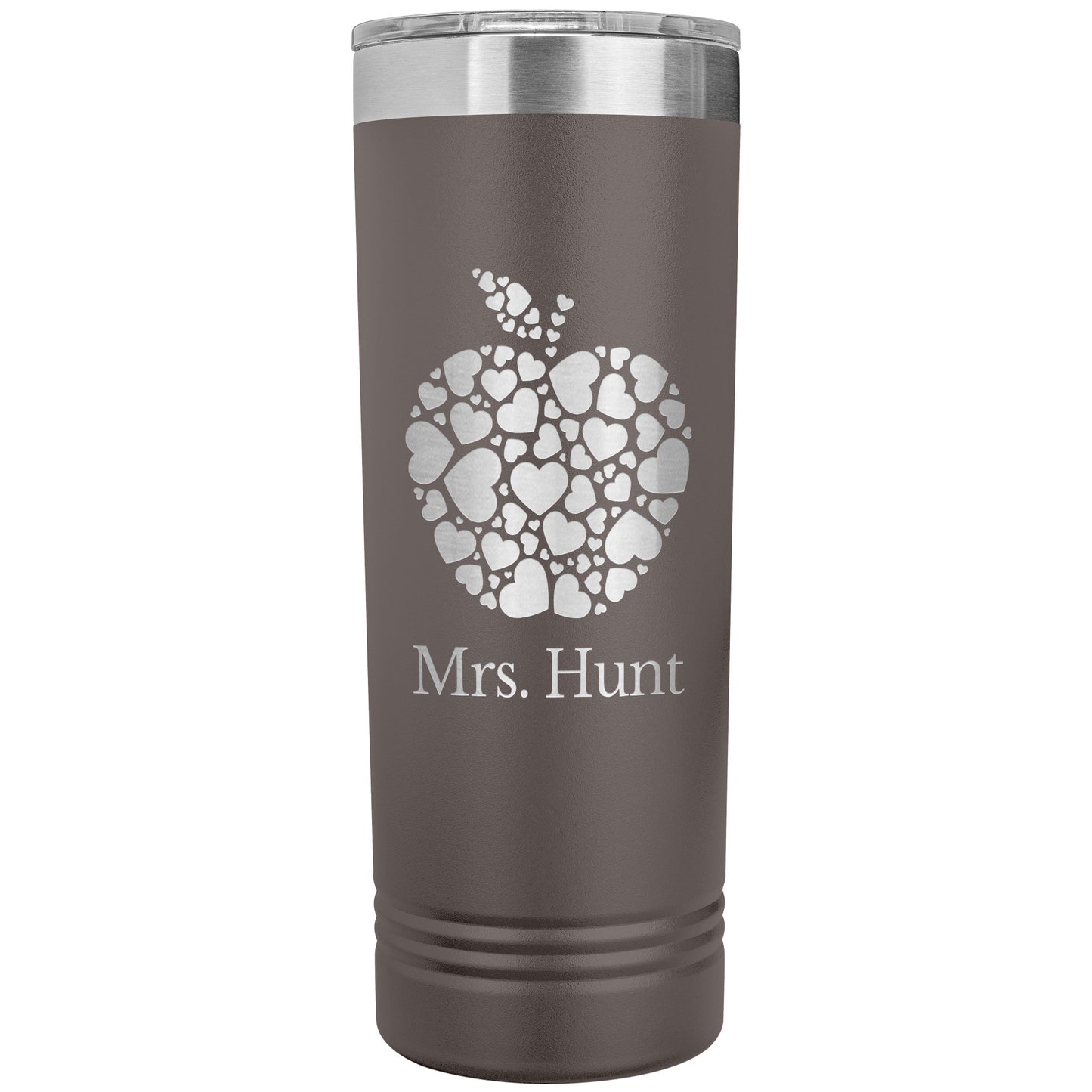 Custom Heart Apple Skinny Travel Tumbler