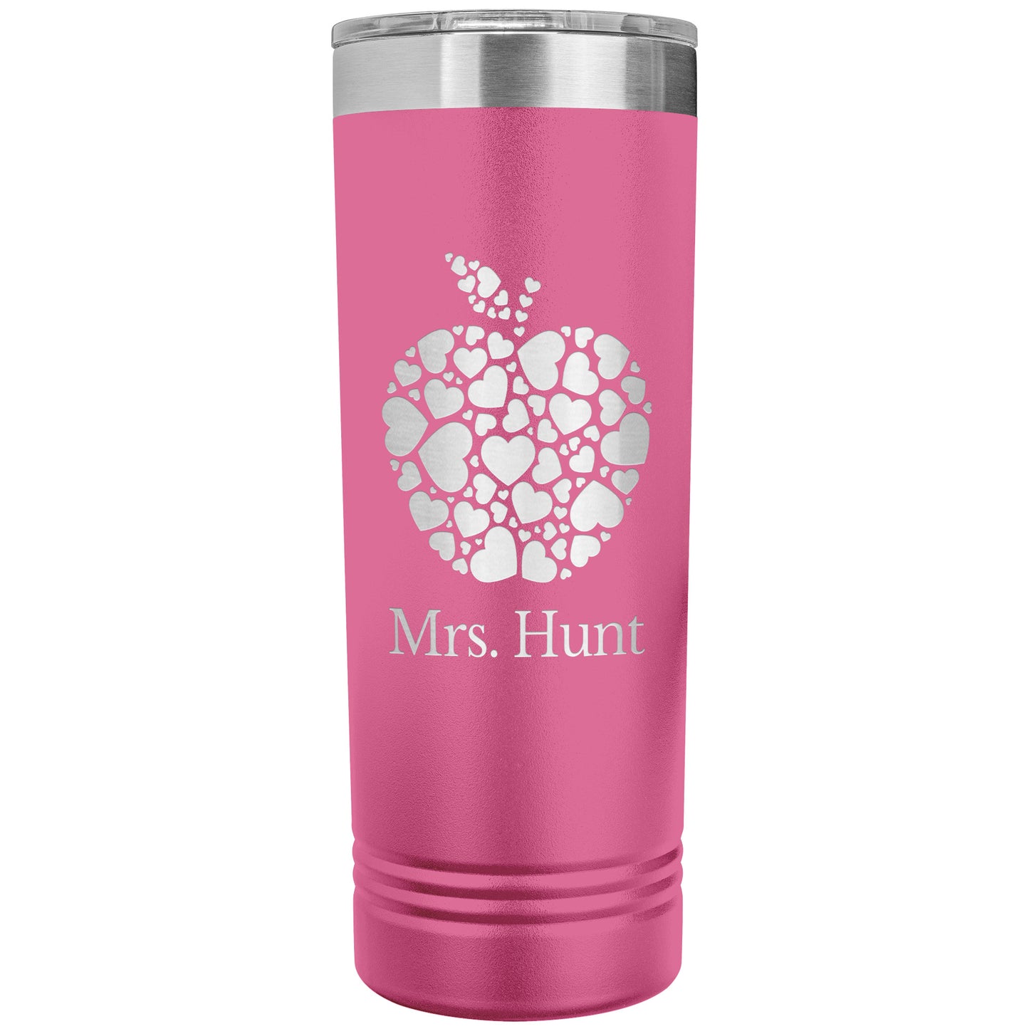 Custom Heart Apple Skinny Travel Tumbler