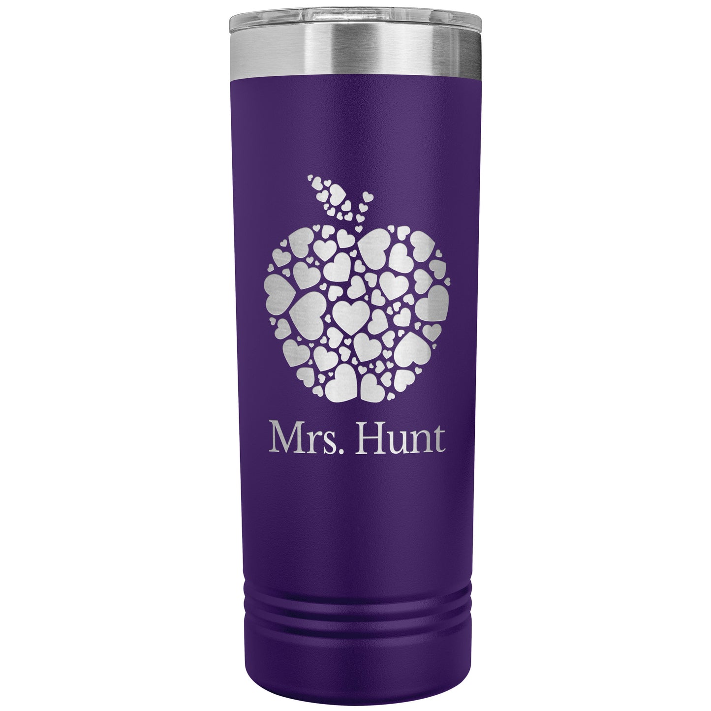 Custom Heart Apple Skinny Travel Tumbler