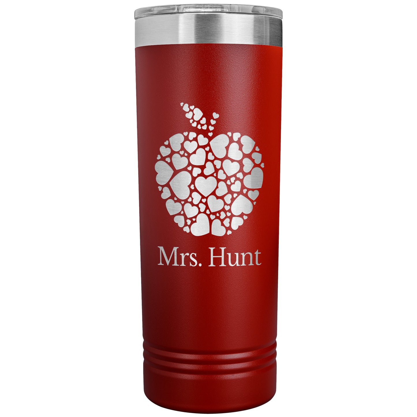 Custom Heart Apple Skinny Travel Tumbler
