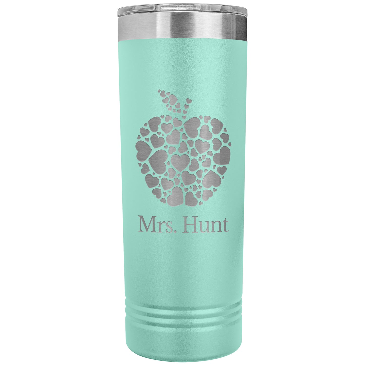 Custom Heart Apple Skinny Travel Tumbler