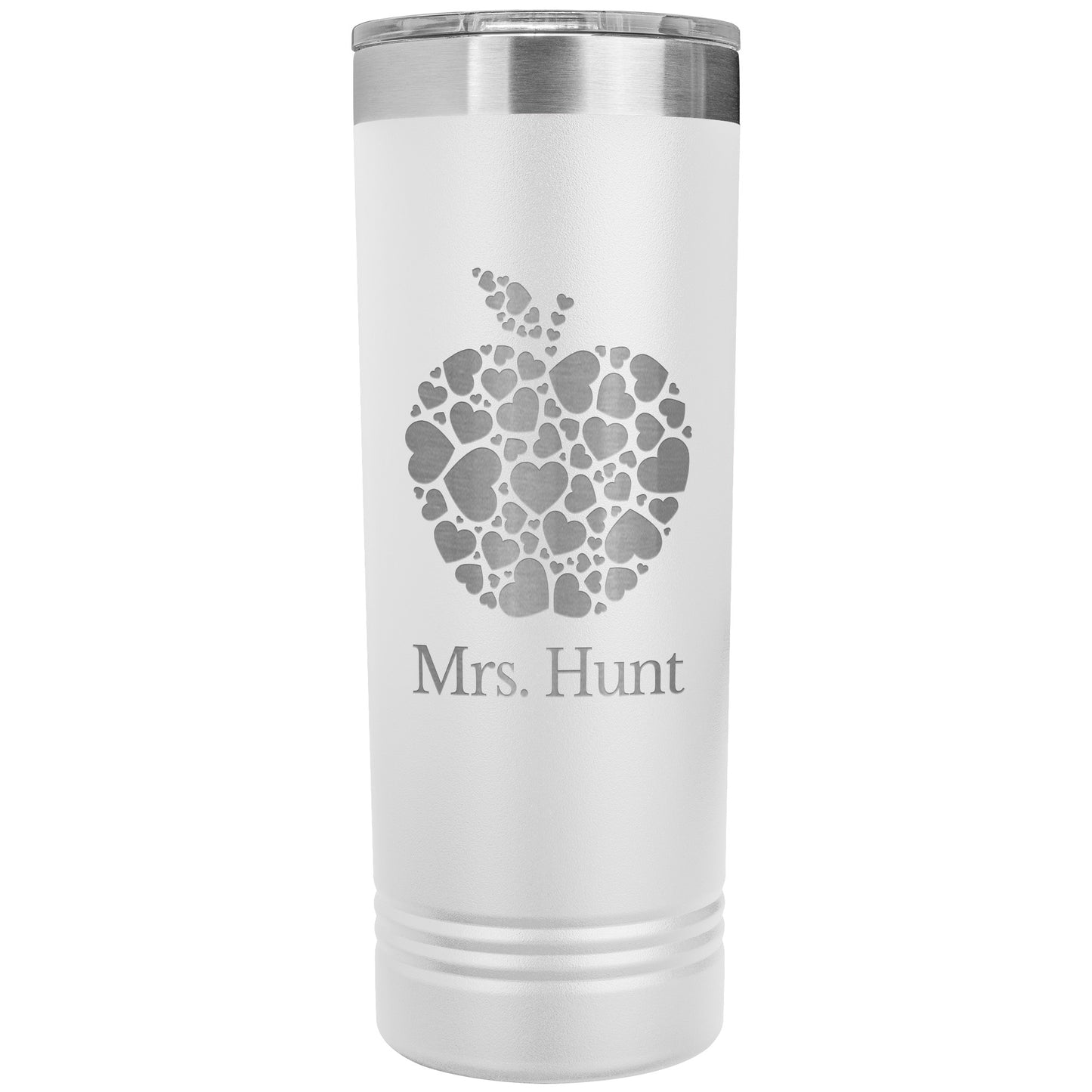 Custom Heart Apple Skinny Travel Tumbler