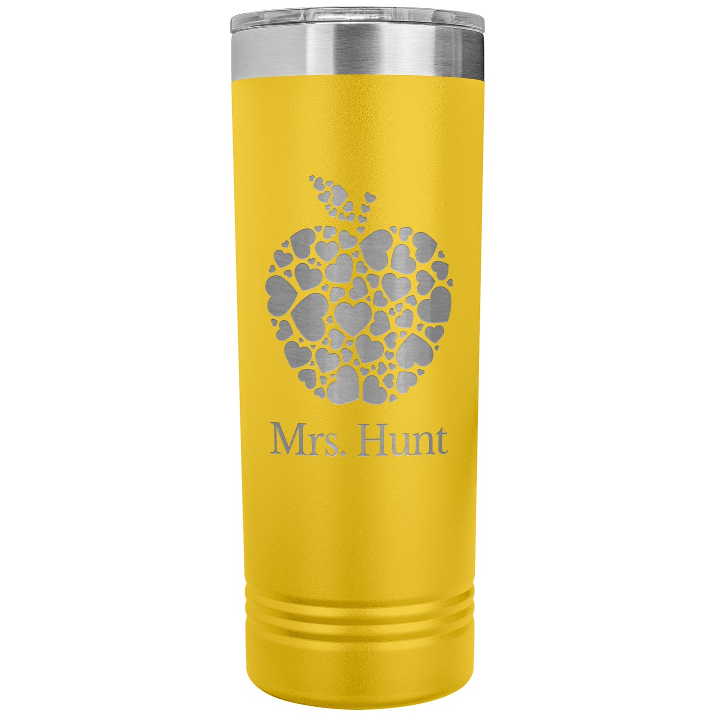Custom Heart Apple Skinny Travel Tumbler
