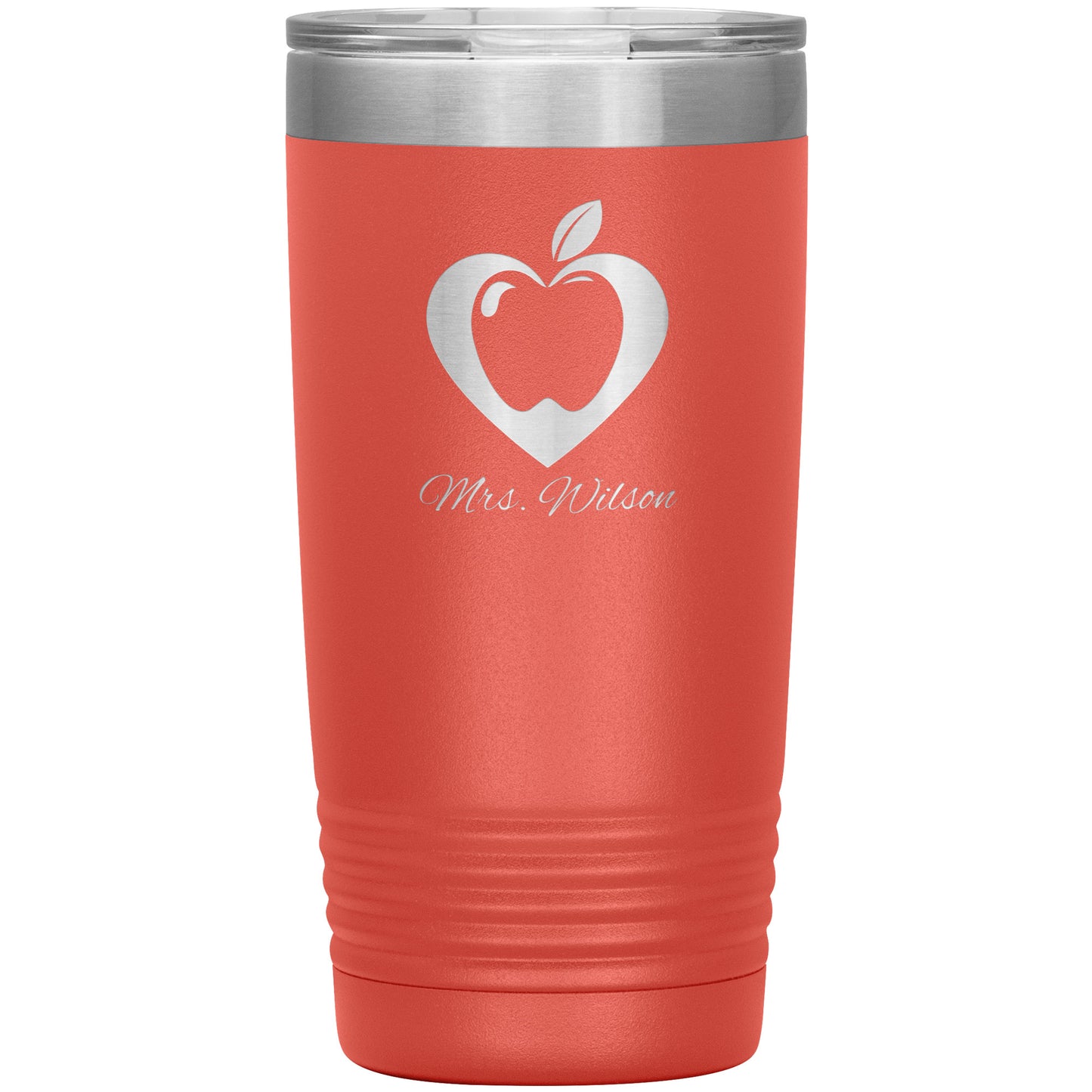 Custom Heart Apple Travel Tumbler