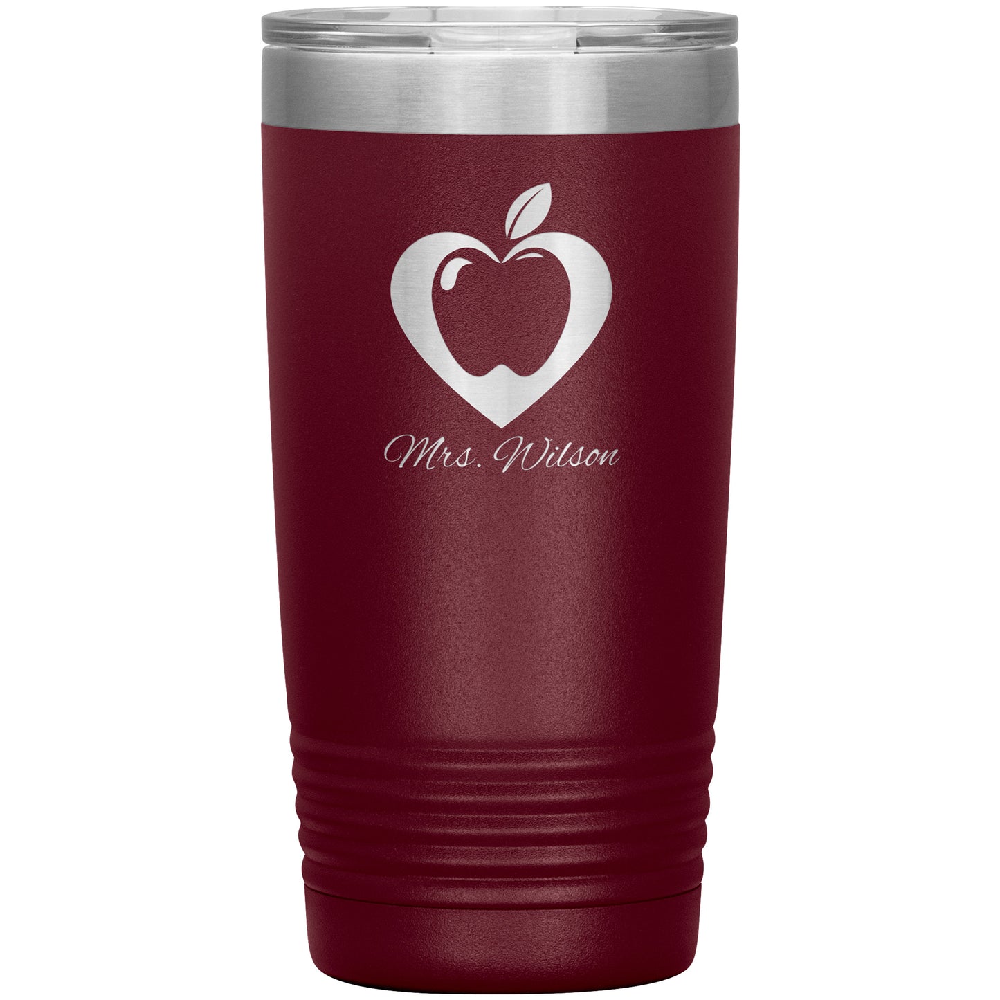 Custom Heart Apple Travel Tumbler