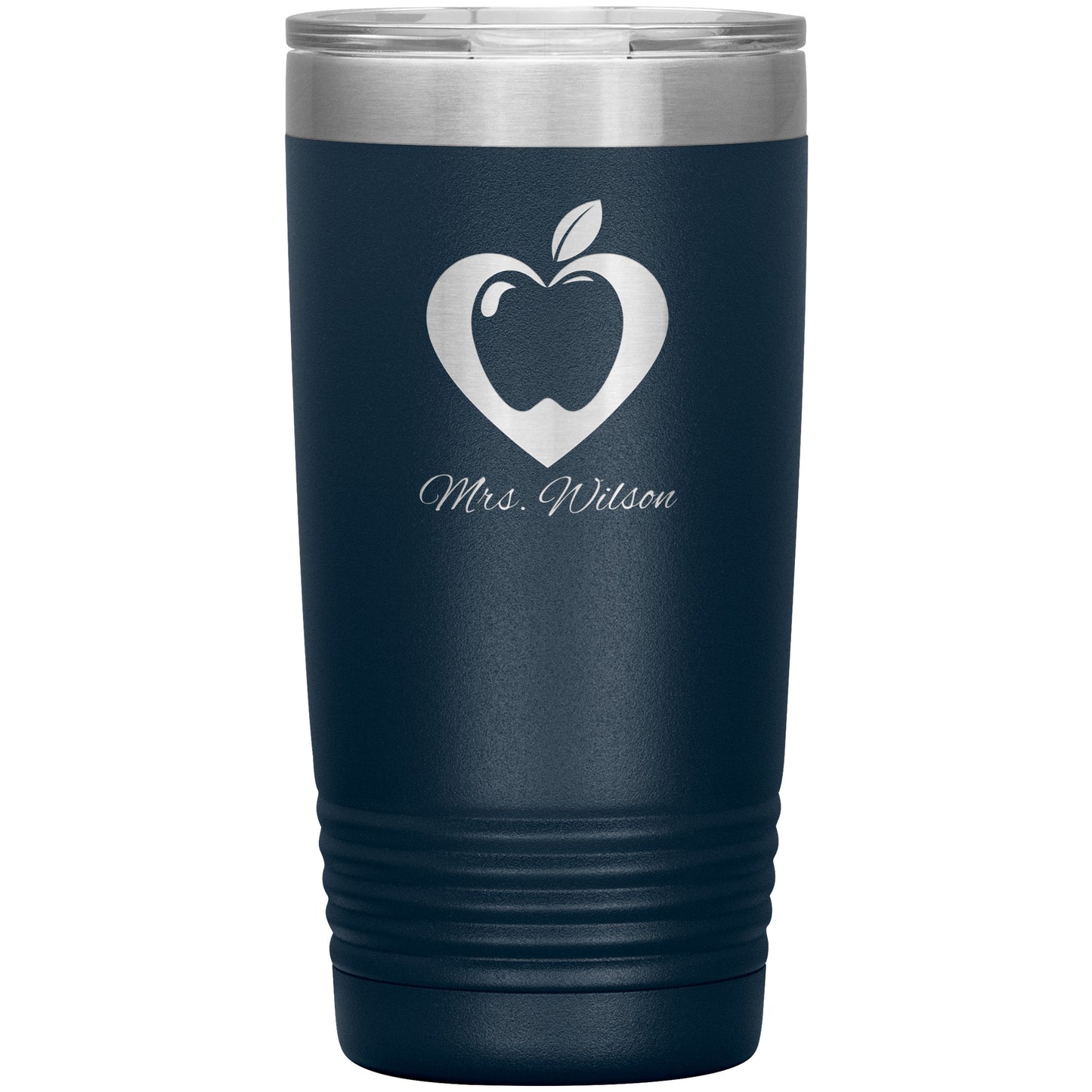 Custom Heart Apple Travel Tumbler