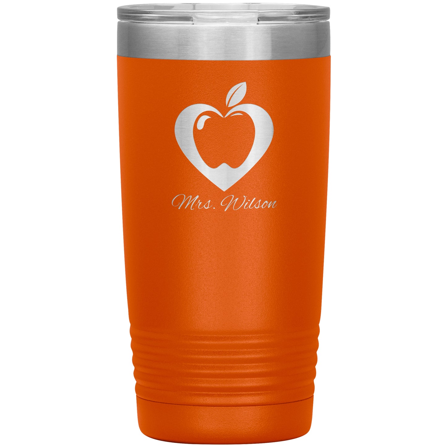Custom Heart Apple Travel Tumbler