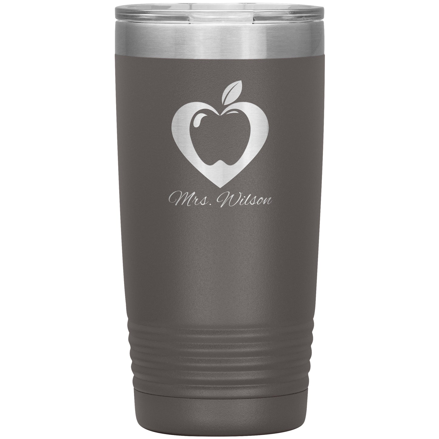Custom Heart Apple Travel Tumbler