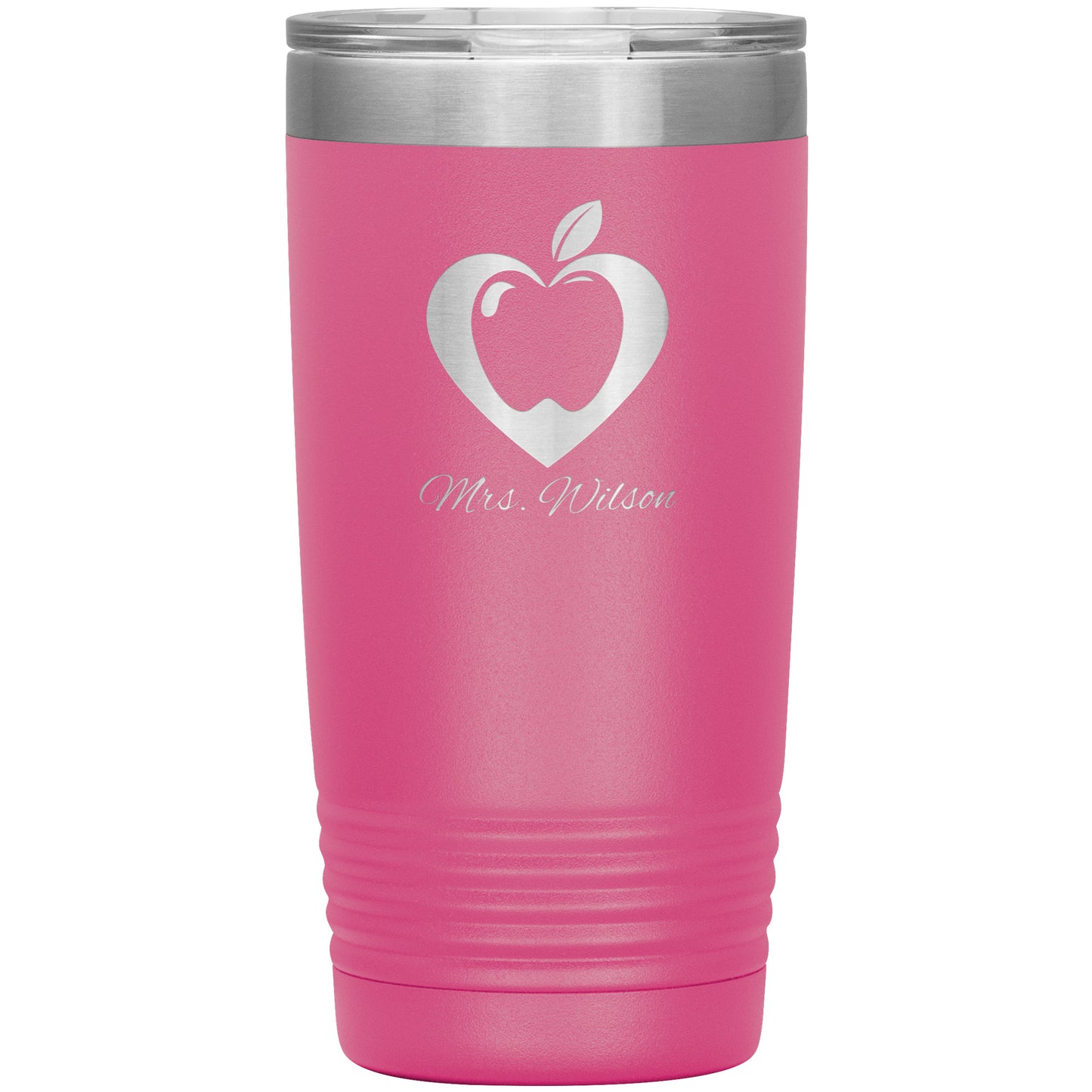 Custom Heart Apple Travel Tumbler