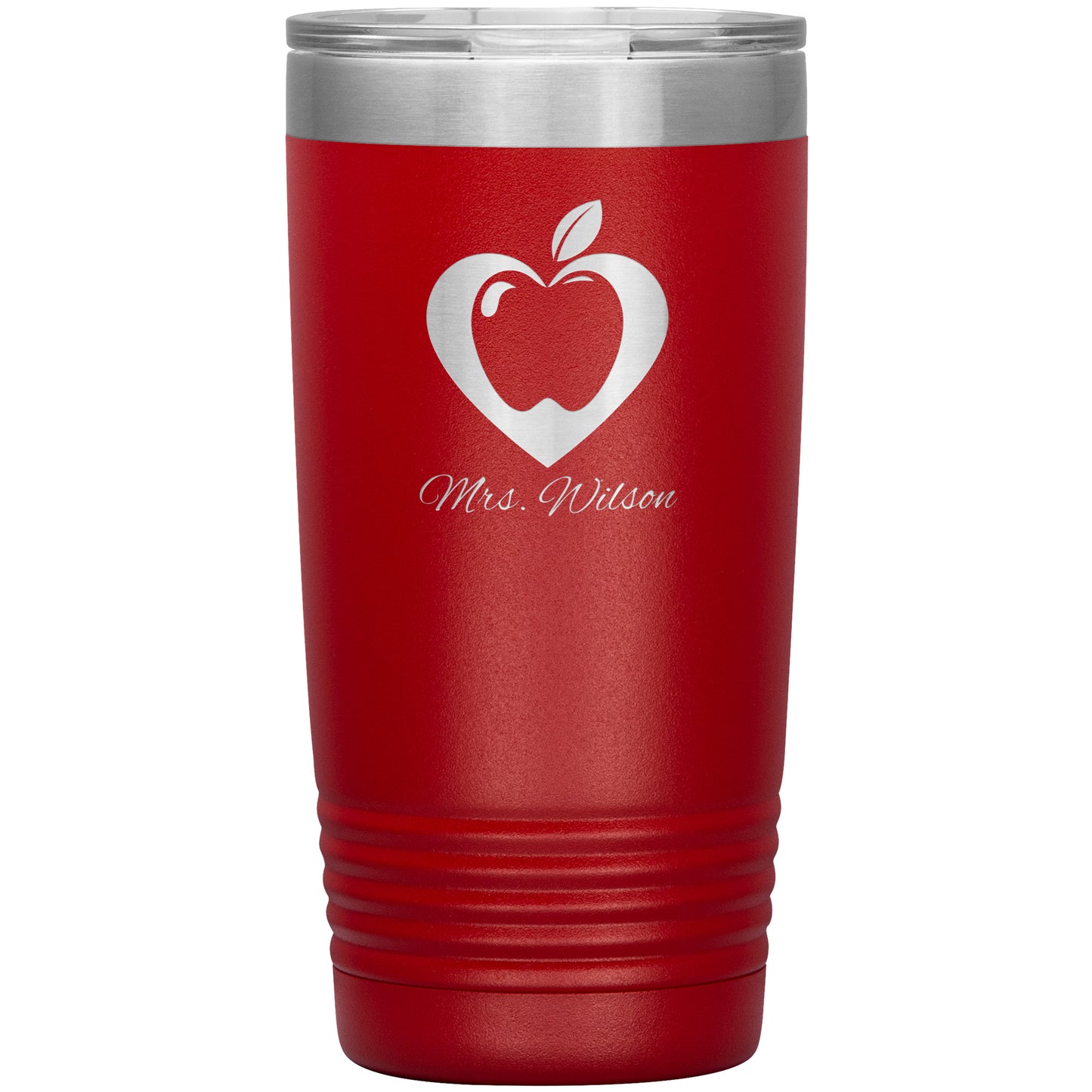 Custom Heart Apple Travel Tumbler