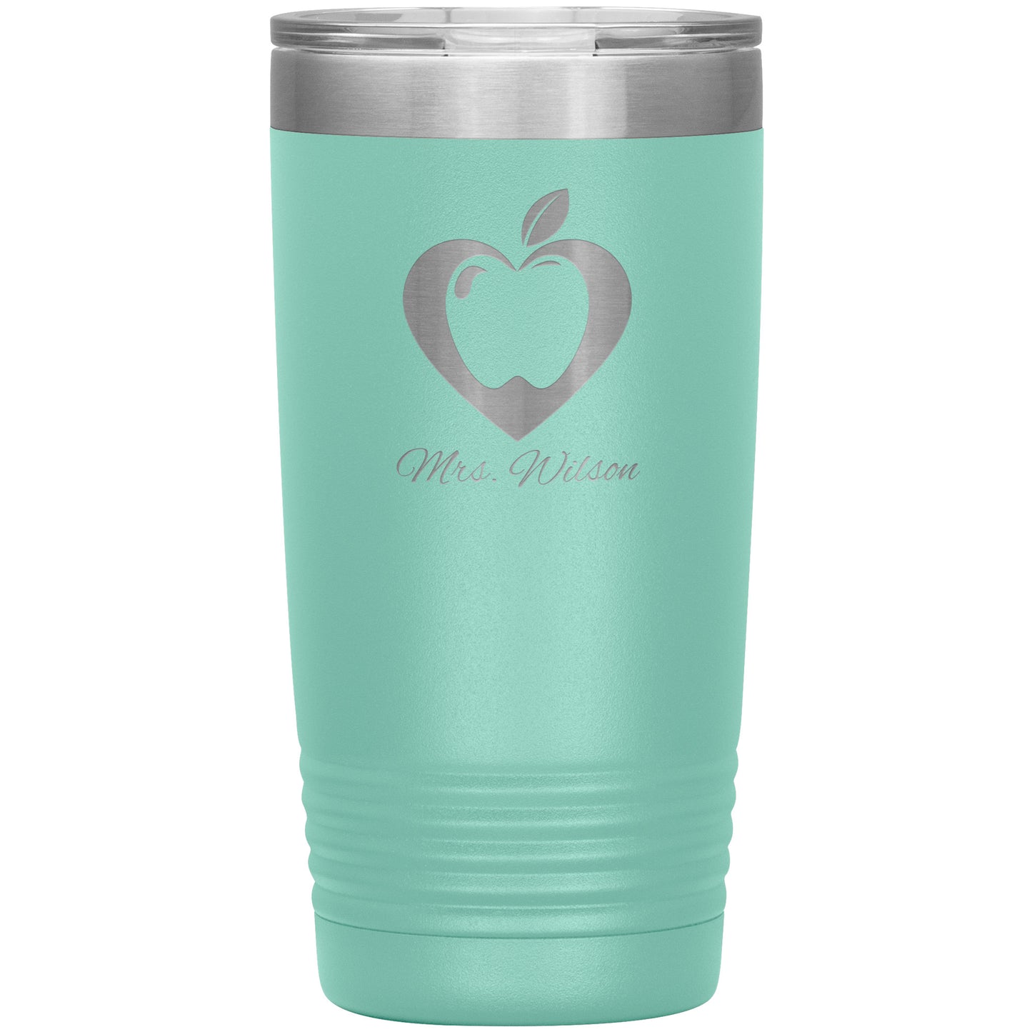 Custom Heart Apple Travel Tumbler