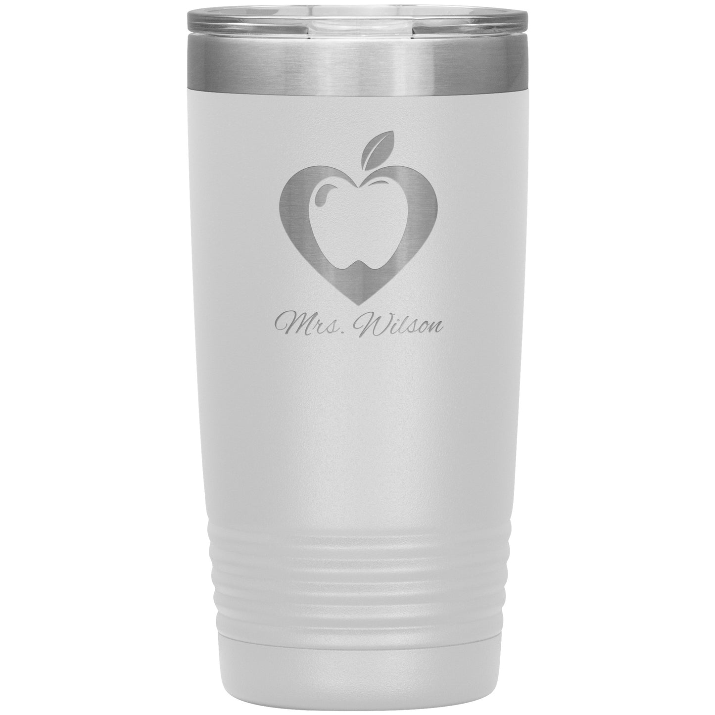 Custom Heart Apple Travel Tumbler