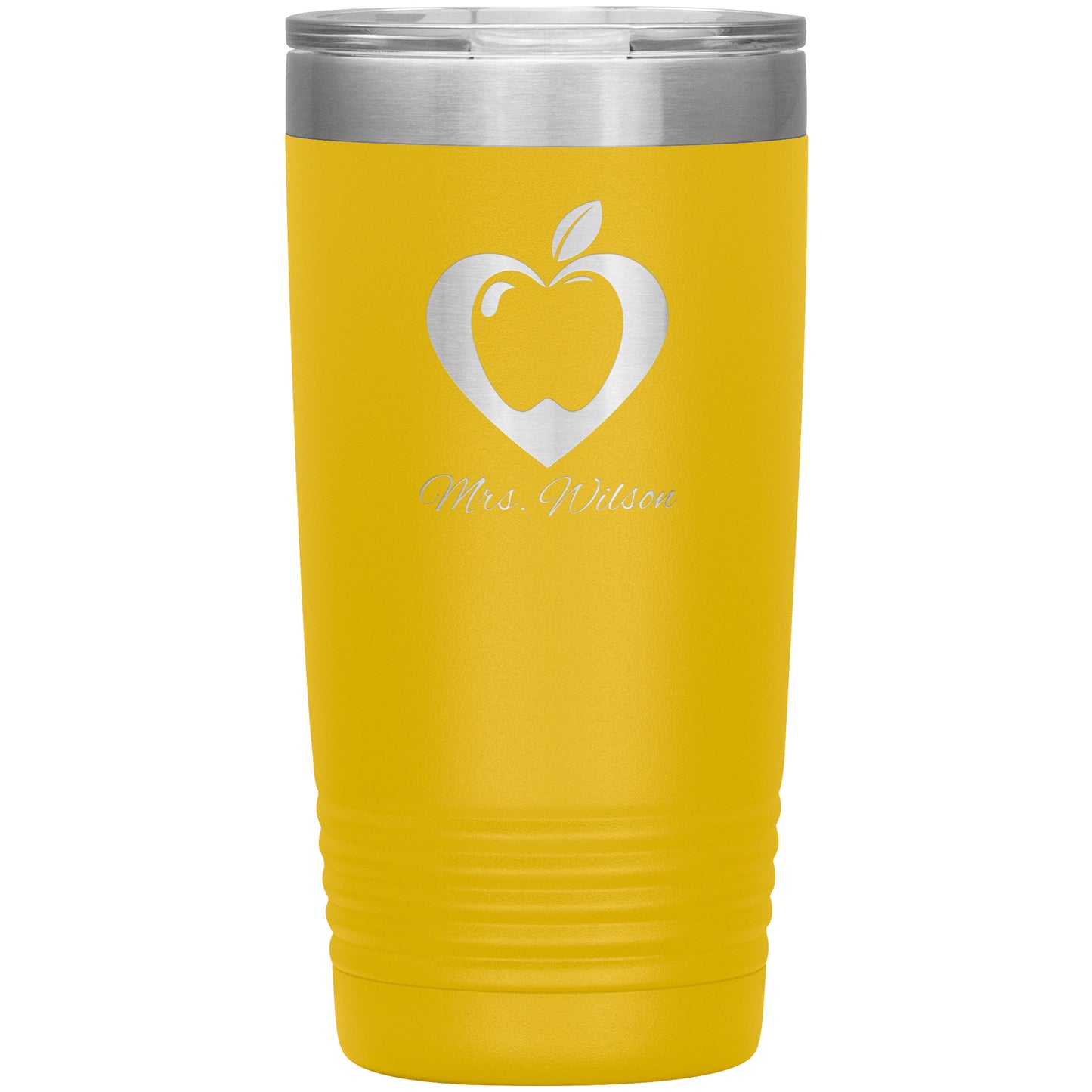 Custom Heart Apple Travel Tumbler
