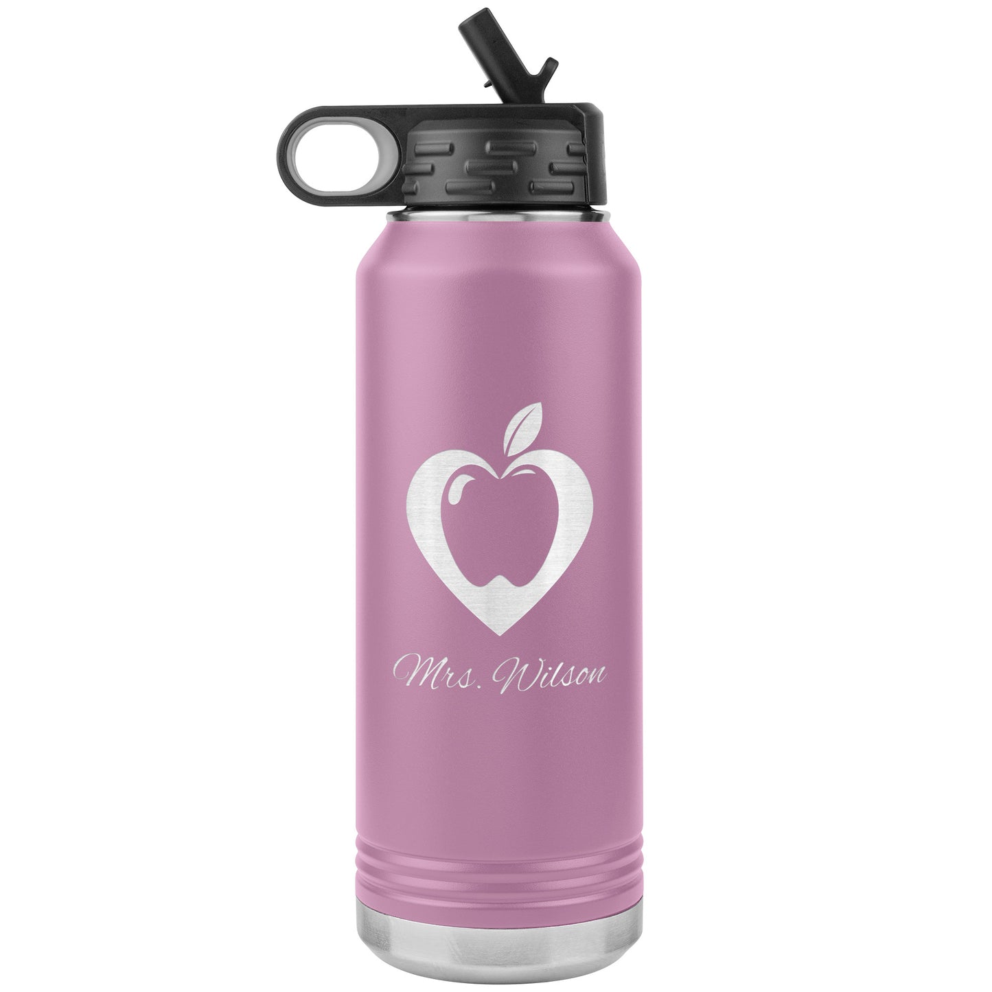 Custom Heart Apple Water Bottle Tumbler