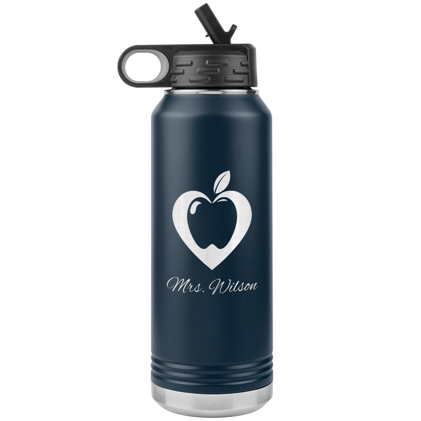 Custom Heart Apple Water Bottle Tumbler
