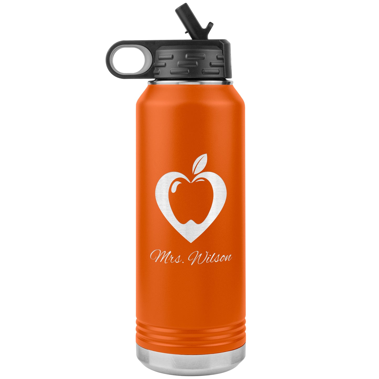 Custom Heart Apple Water Bottle Tumbler