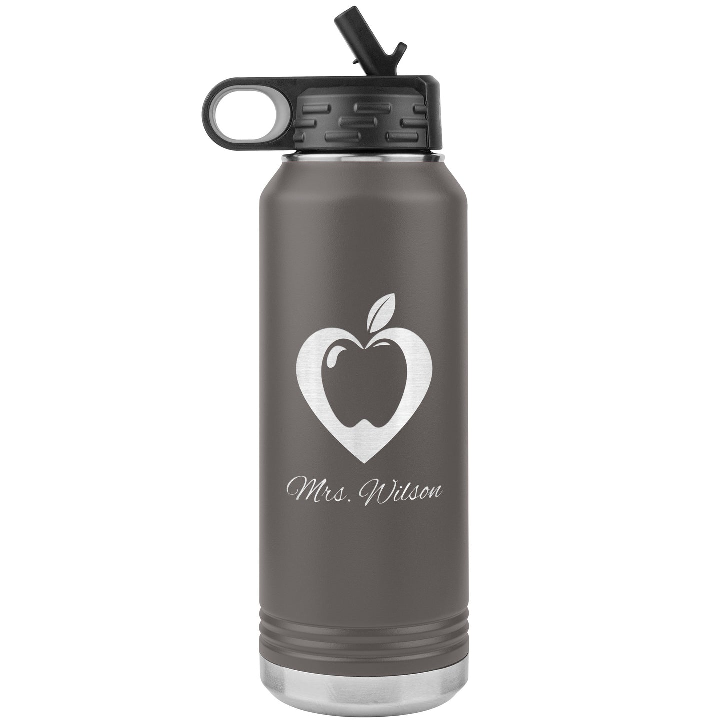 Custom Heart Apple Water Bottle Tumbler