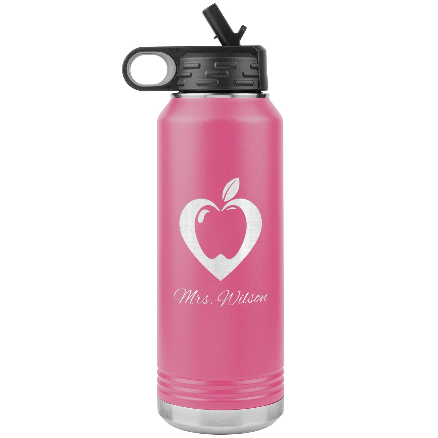 Custom Heart Apple Water Bottle Tumbler