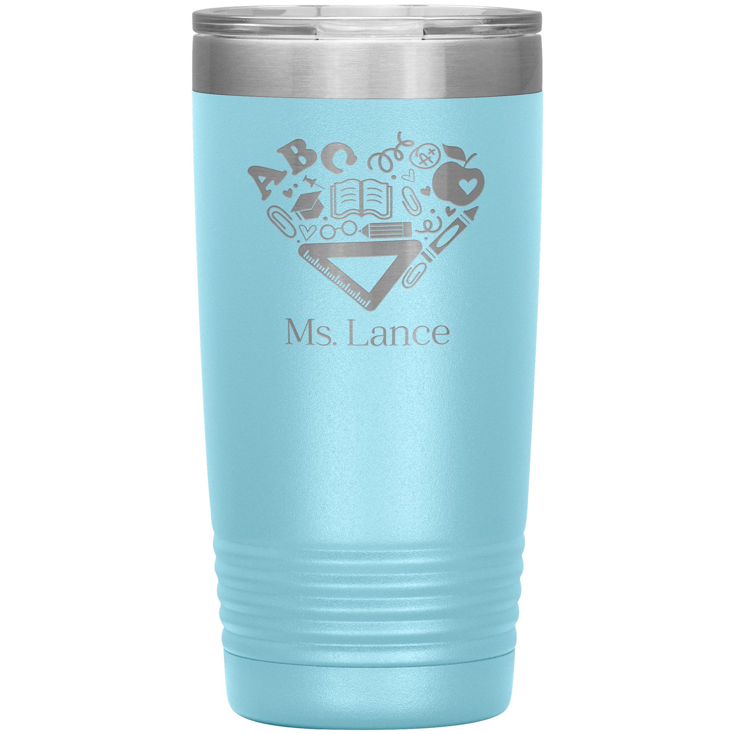 Custom Heart Teacher Supplies Travel Tumbler