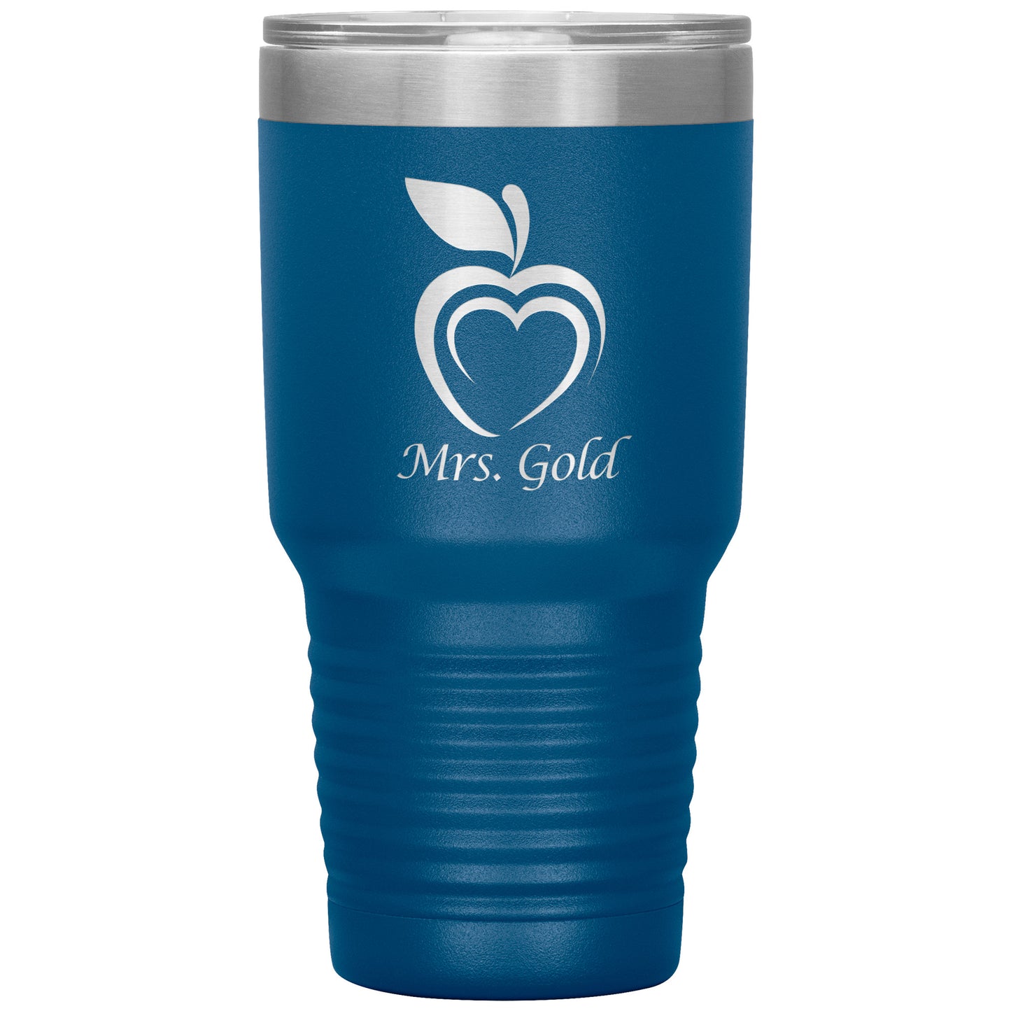 Custom Silhouette Apple Heart 30oz Travel Tumbler