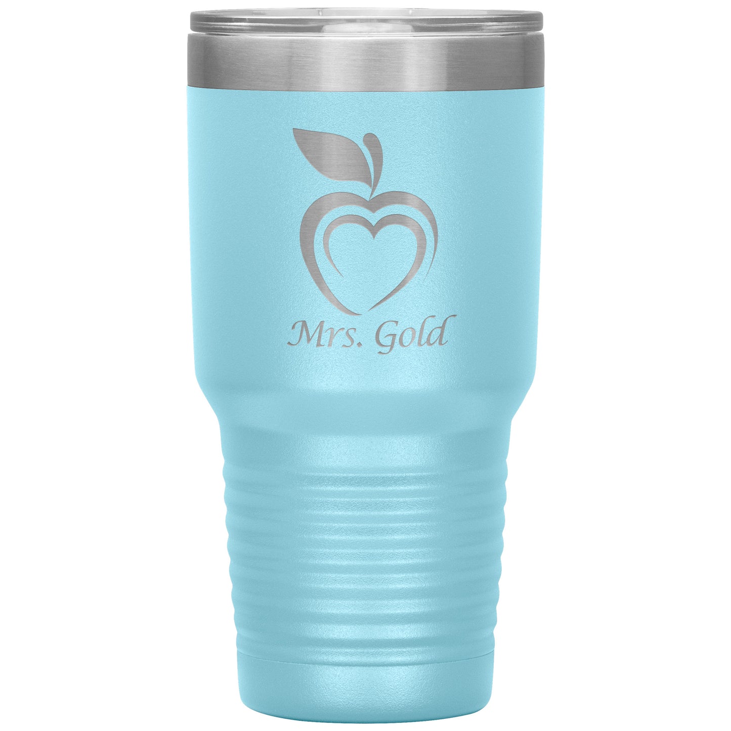 Custom Silhouette Apple Heart 30oz Travel Tumbler