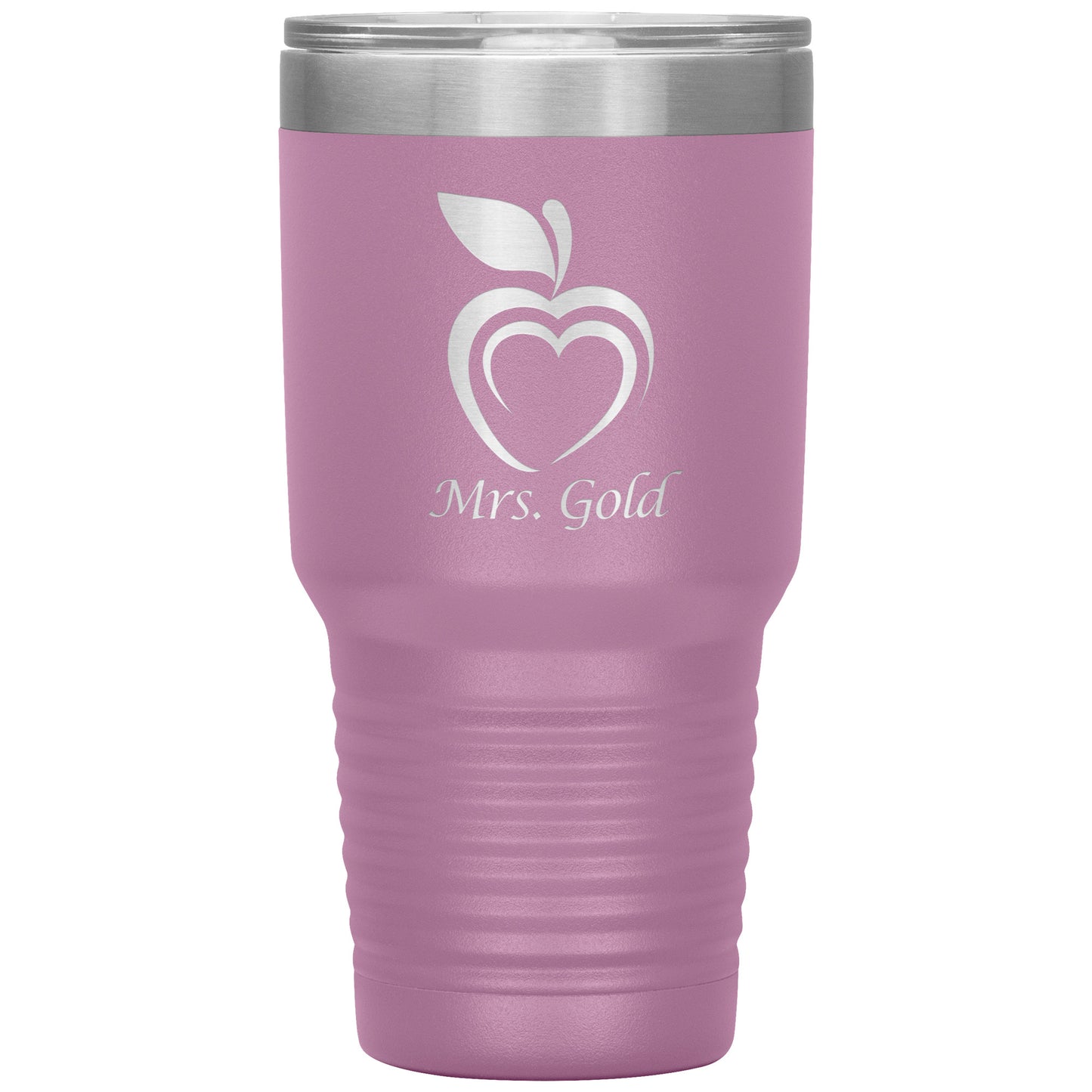 Custom Silhouette Apple Heart 30oz Travel Tumbler