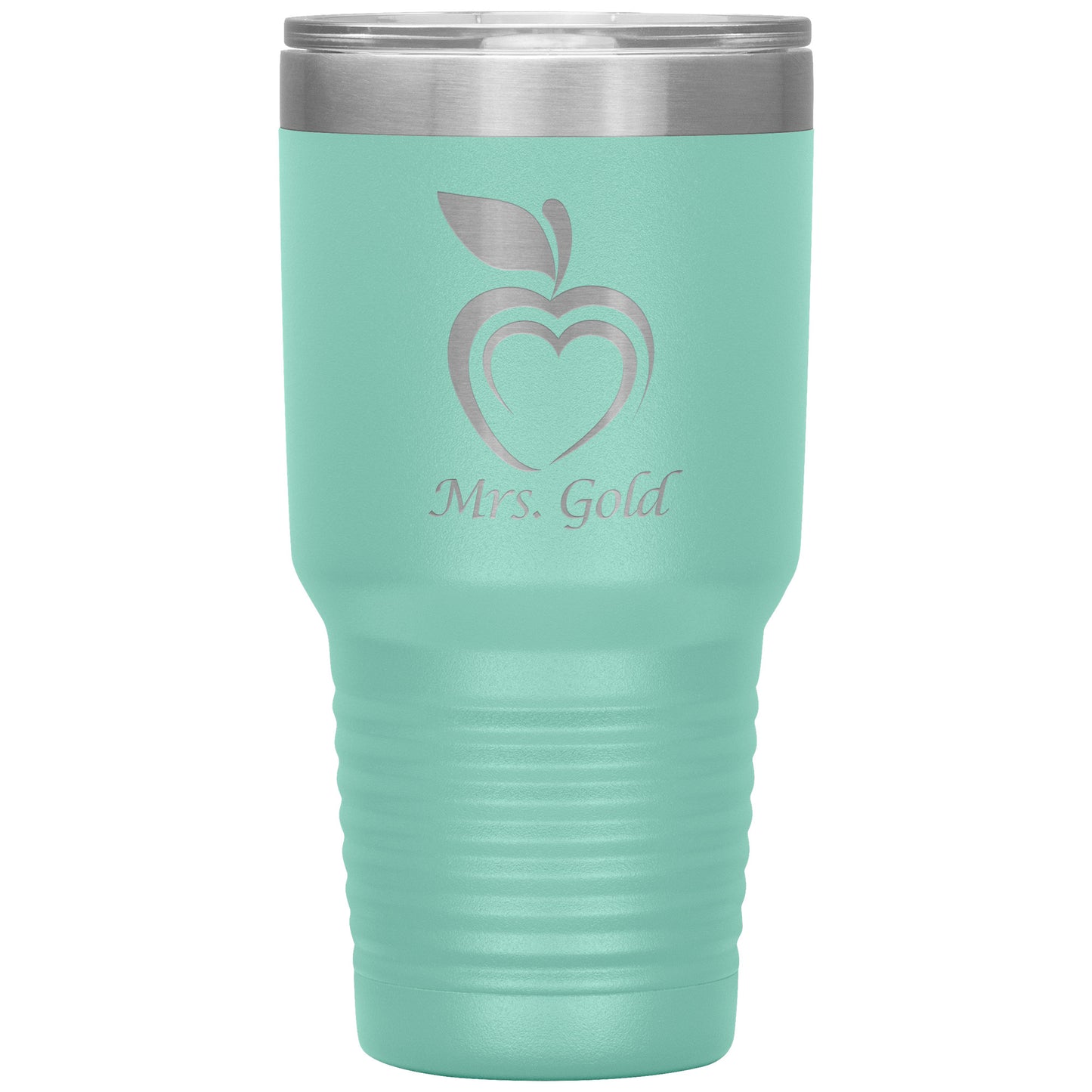 Custom Silhouette Apple Heart 30oz Travel Tumbler