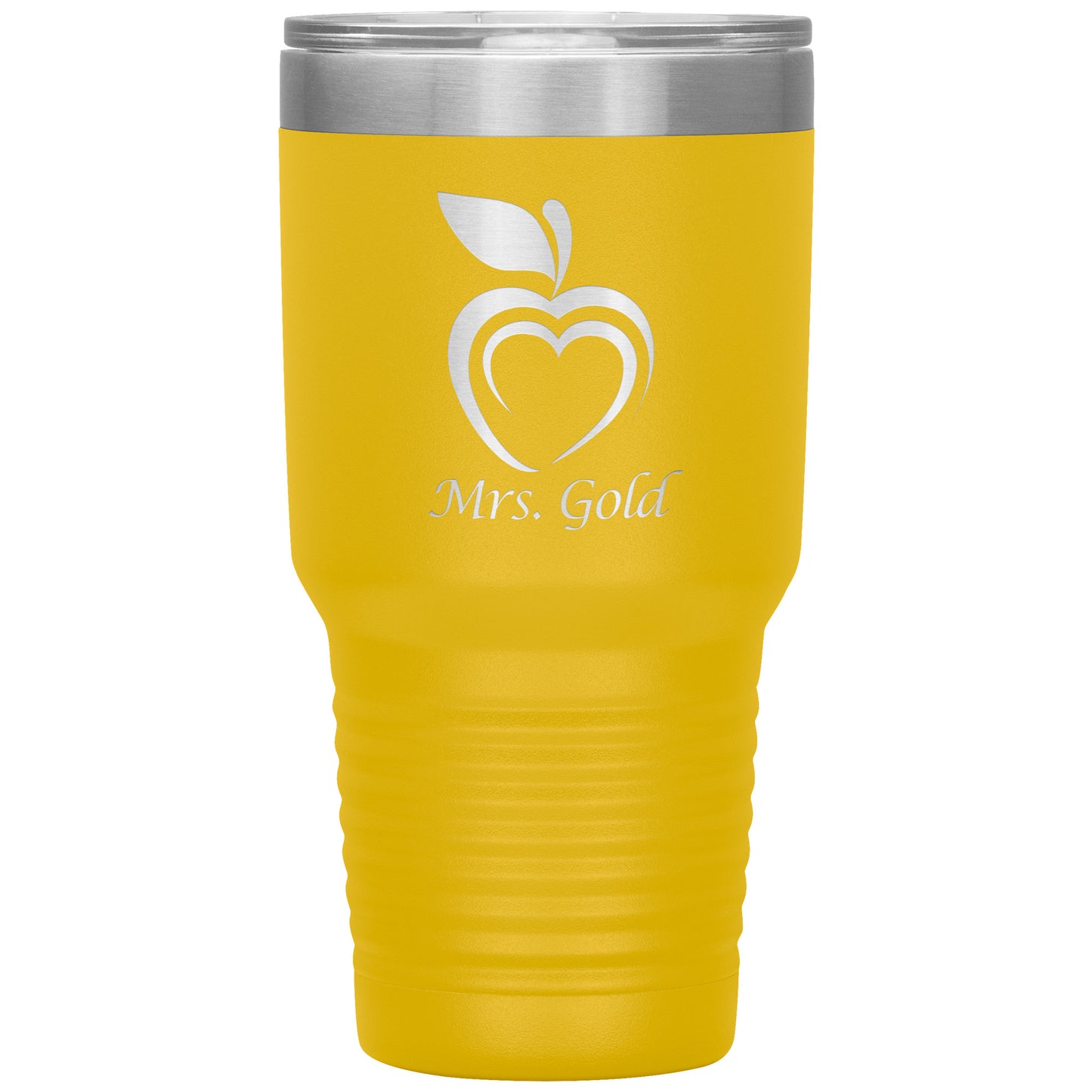 Custom Silhouette Apple Heart 30oz Travel Tumbler