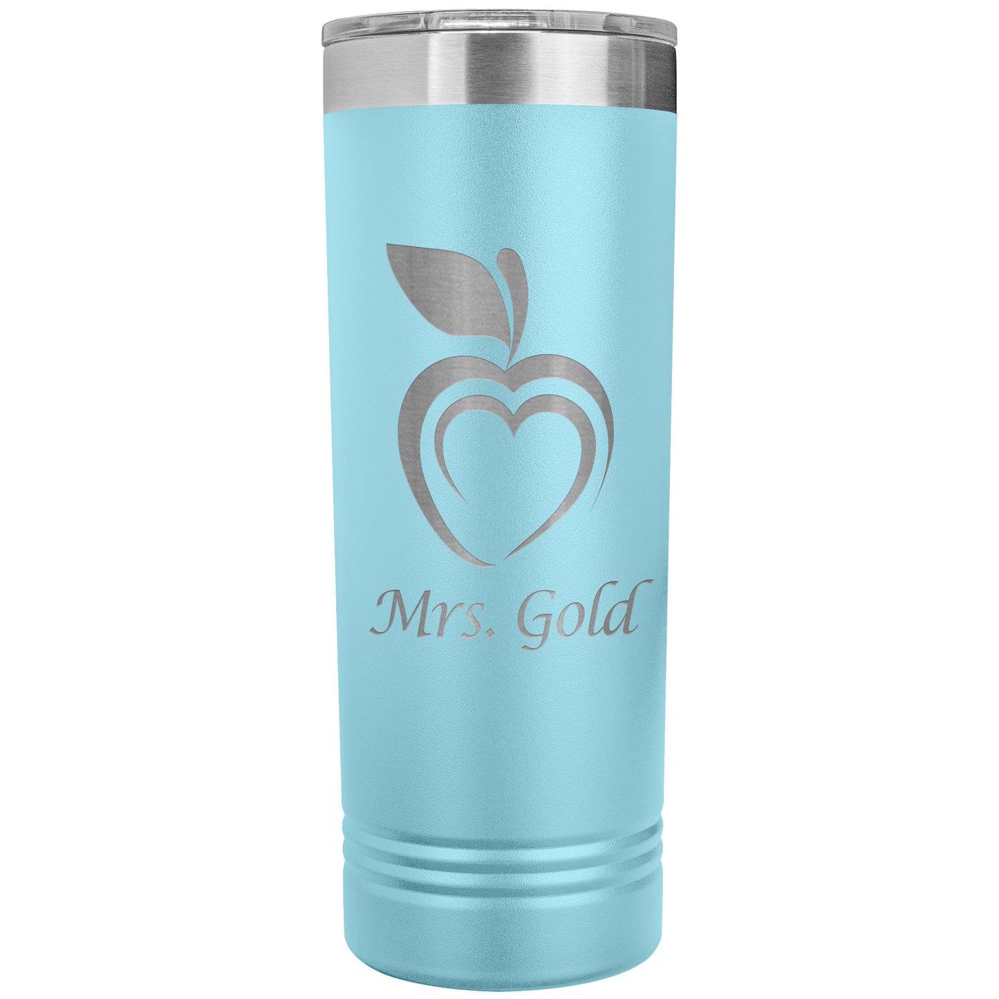 Custom Silhouette Apple Heart Skinny Travel Tumbler