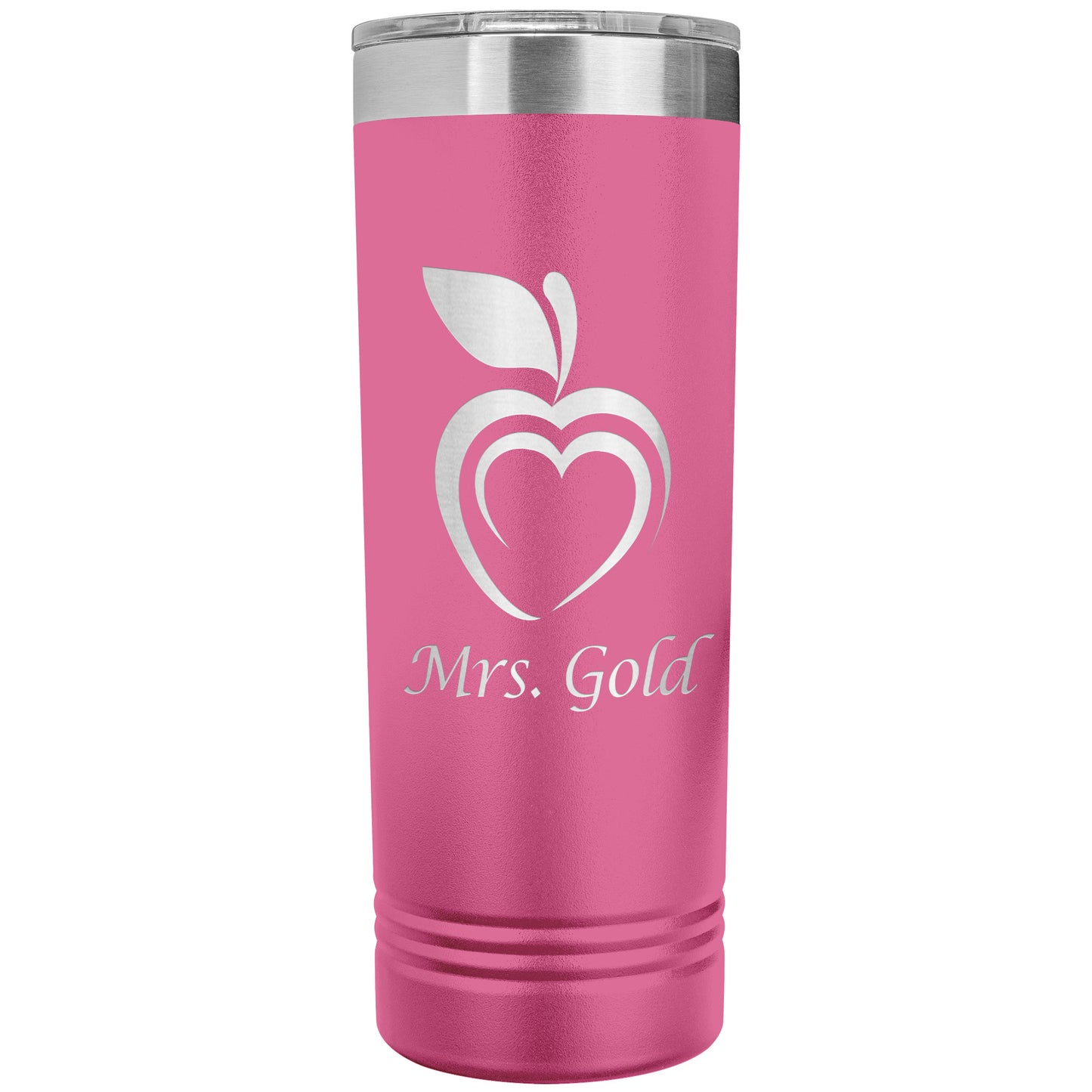Custom Silhouette Apple Heart Skinny Travel Tumbler