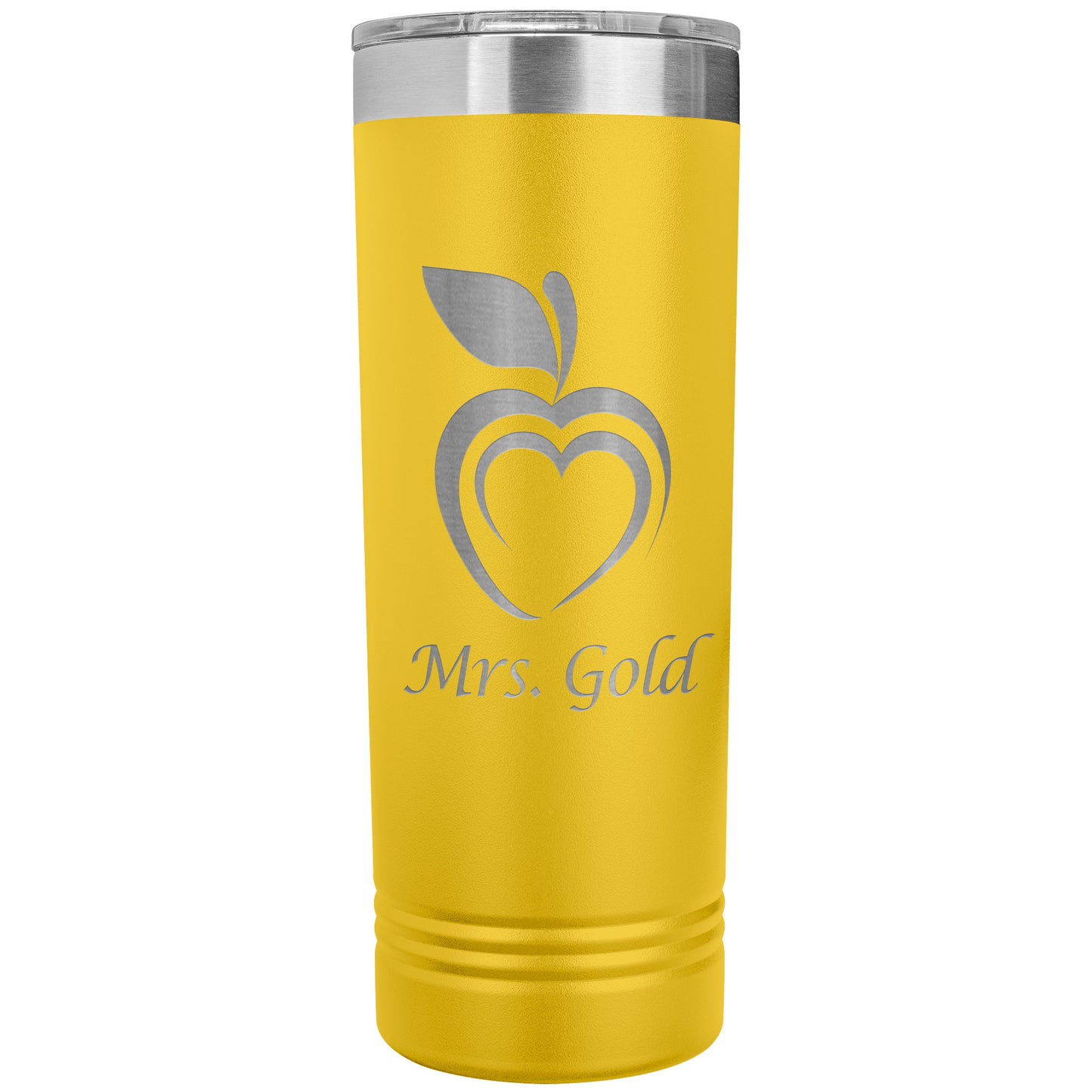 Custom Silhouette Apple Heart Skinny Travel Tumbler