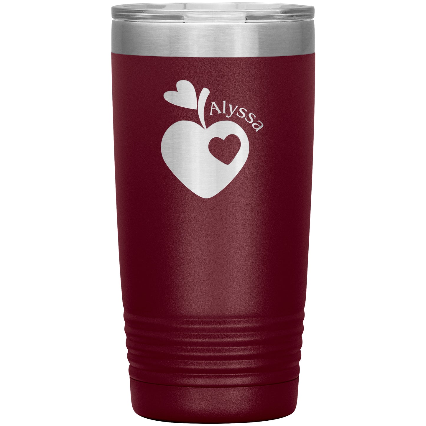 Custom Sweet Apple Heart Travel Tumbler
