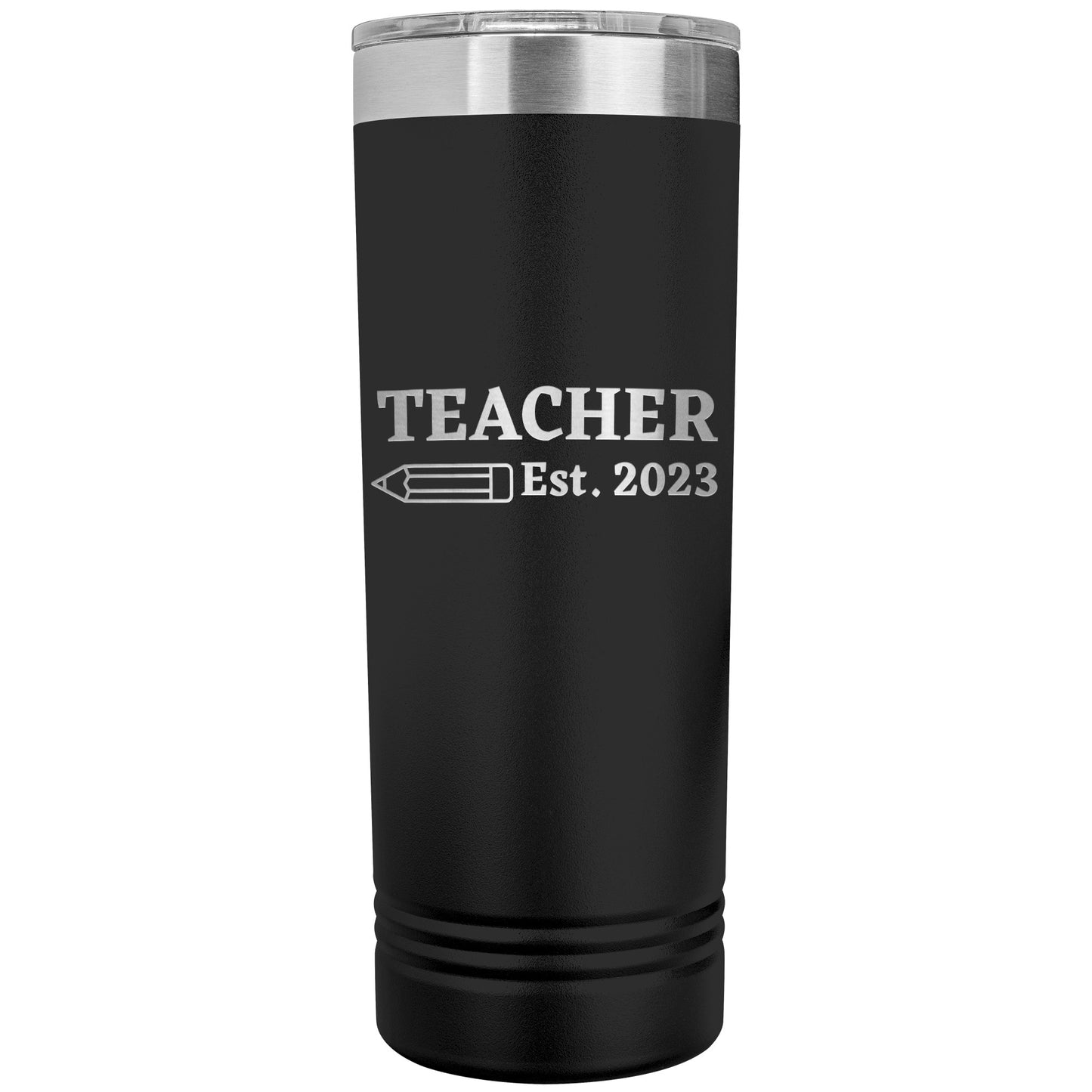 Custom Teacher Est Skinny Travel Tumbler