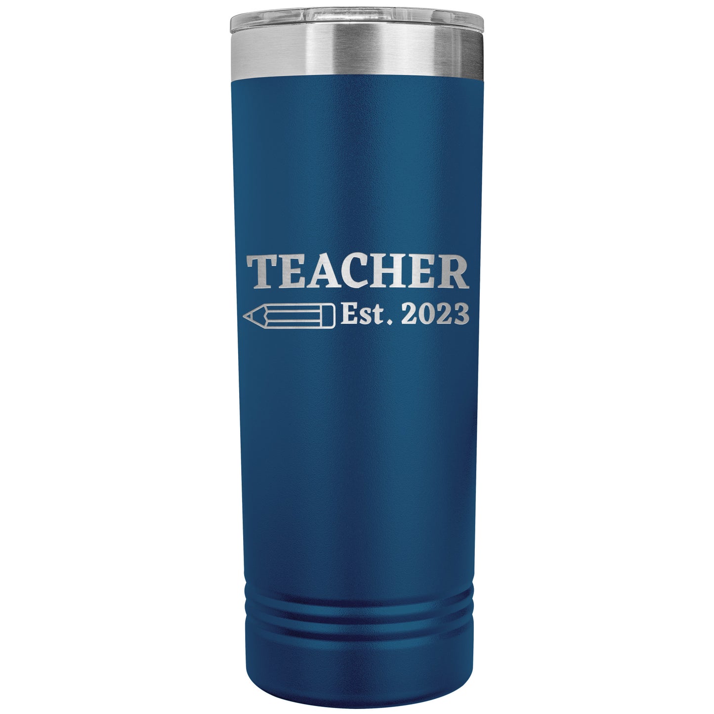 Custom Teacher Est Skinny Travel Tumbler