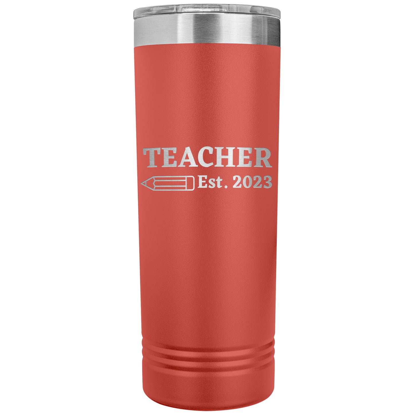 Custom Teacher Est Skinny Travel Tumbler