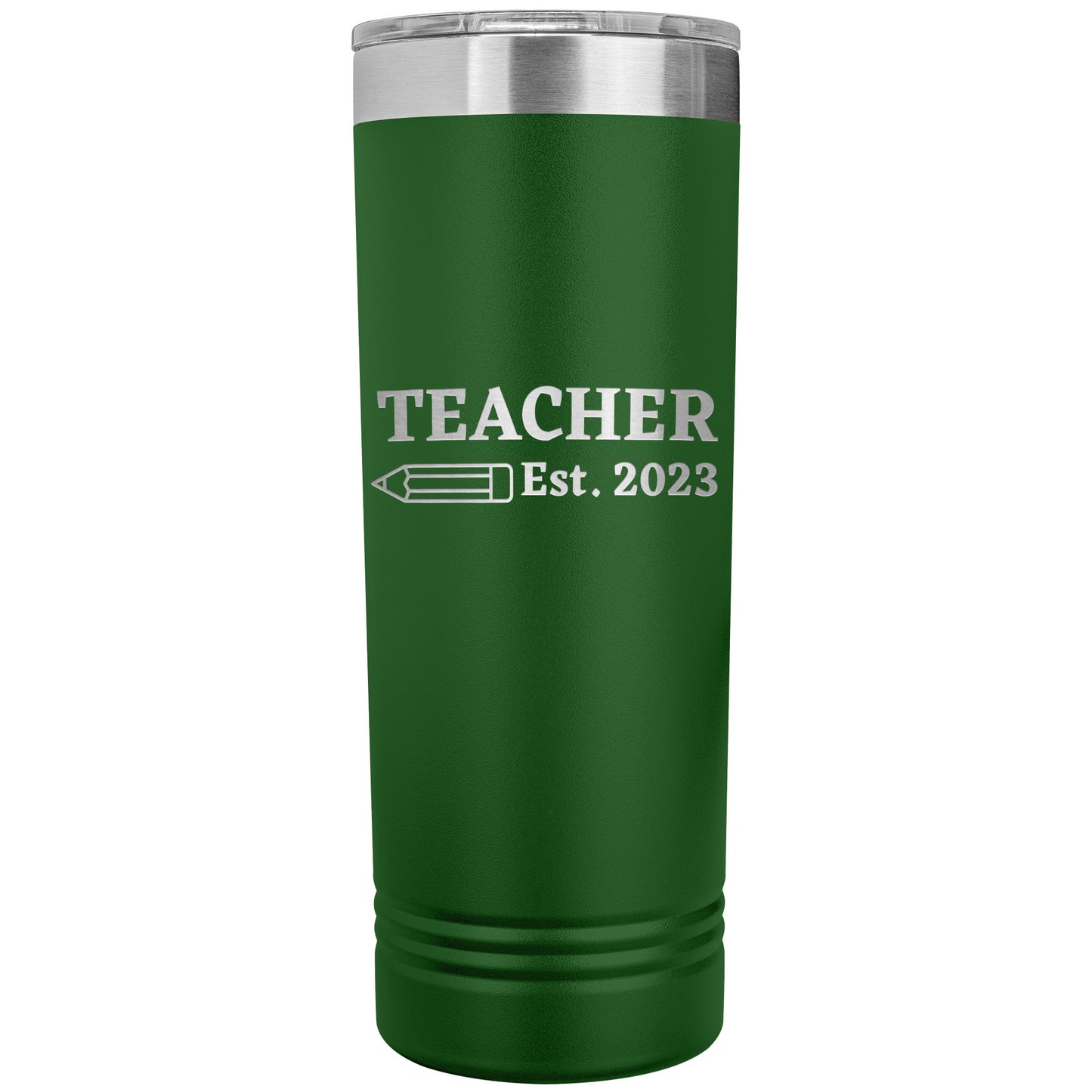 Custom Teacher Est Skinny Travel Tumbler