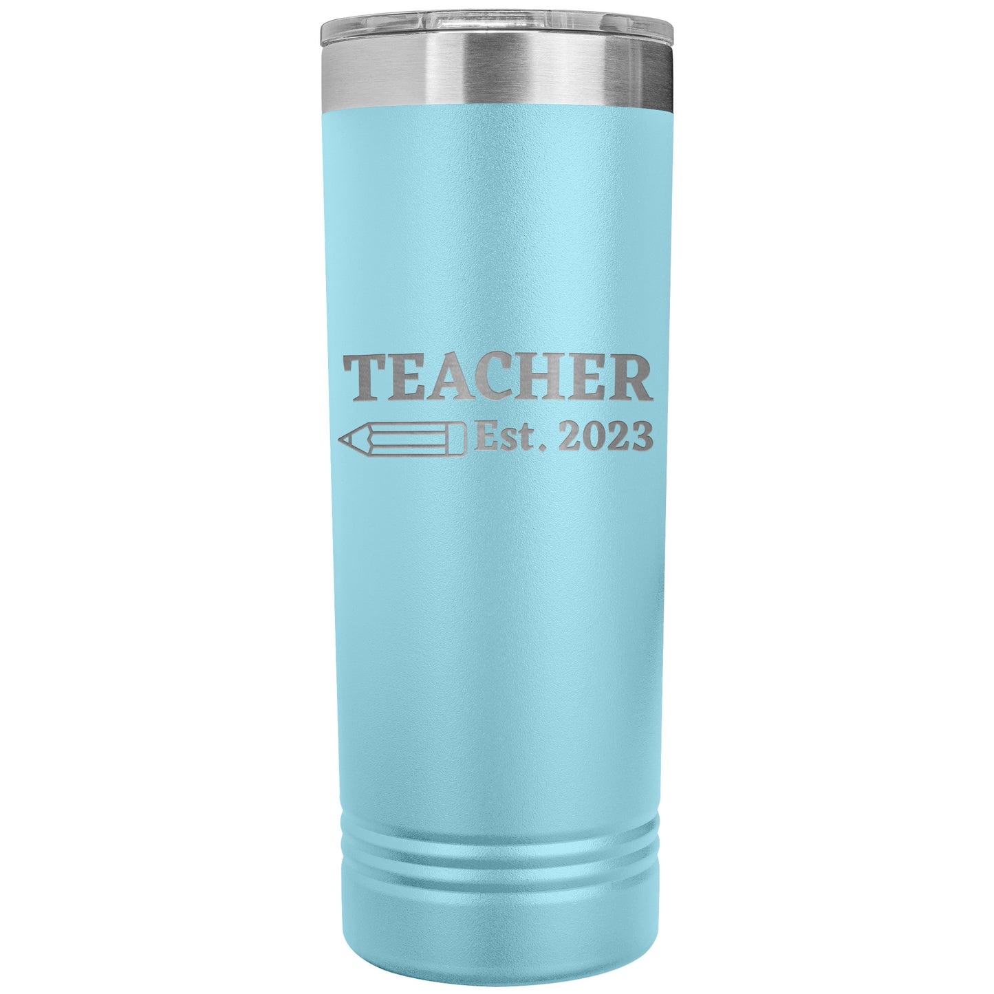 Custom Teacher Est Skinny Travel Tumbler