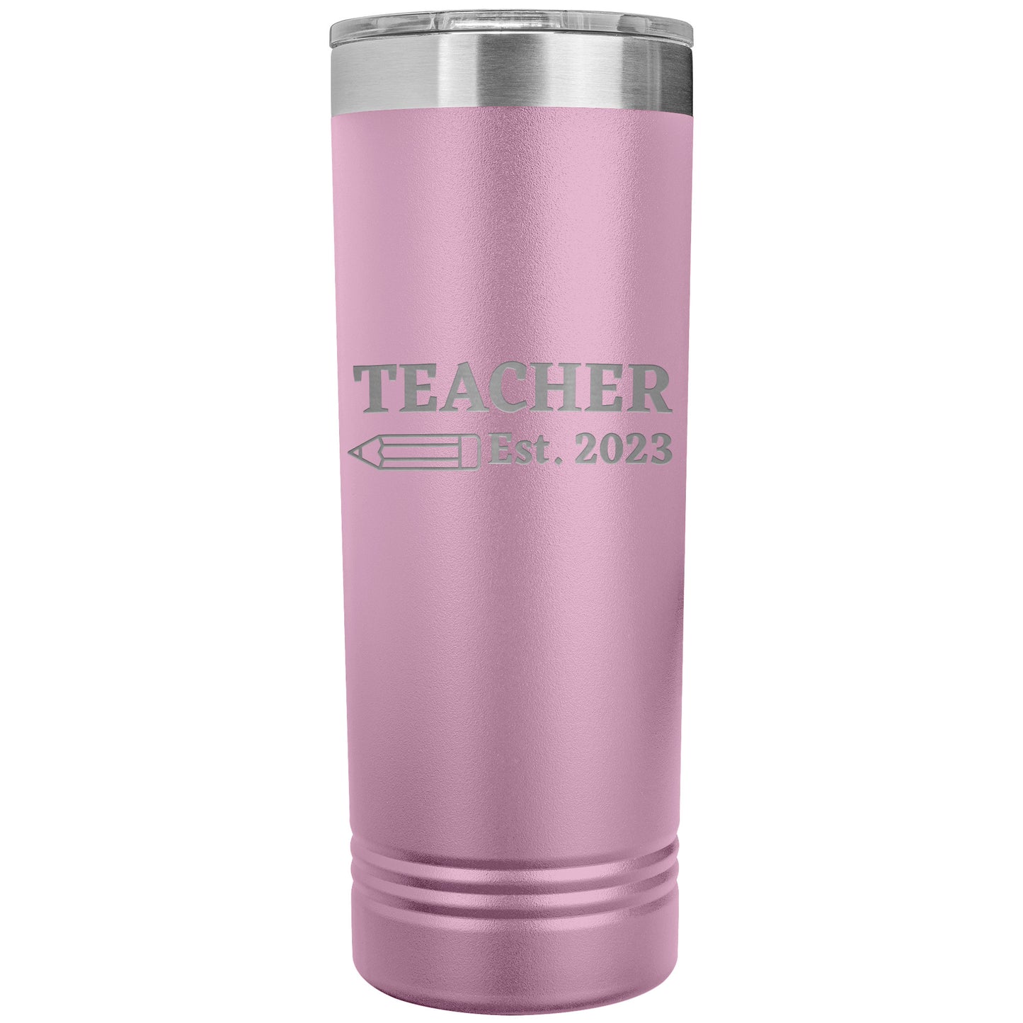 Custom Teacher Est Skinny Travel Tumbler