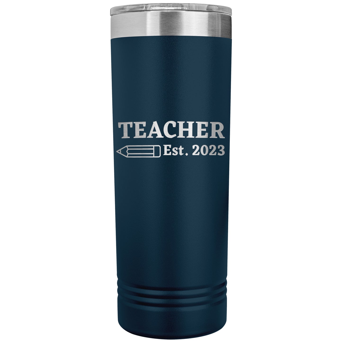 Custom Teacher Est Skinny Travel Tumbler