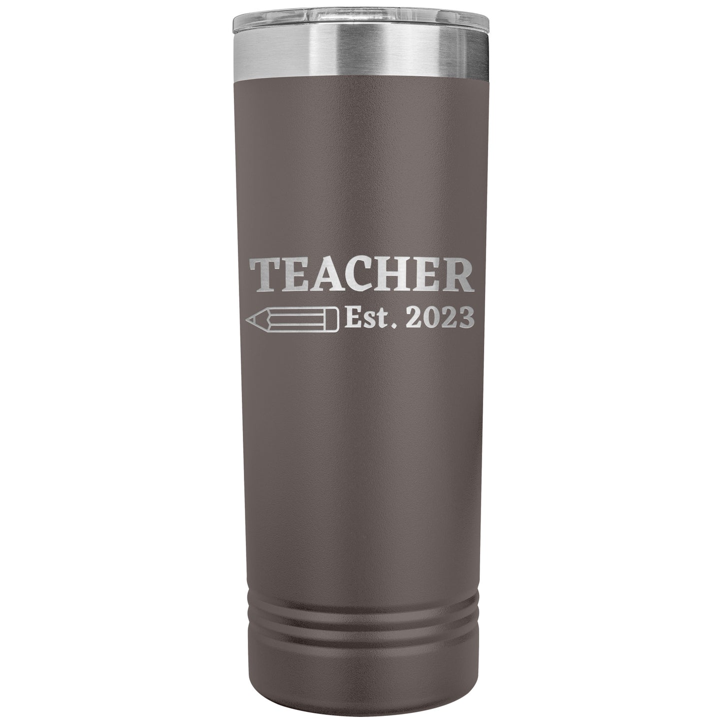 Custom Teacher Est Skinny Travel Tumbler