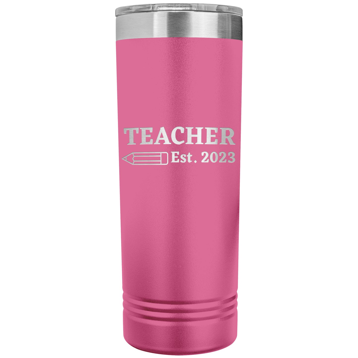 Custom Teacher Est Skinny Travel Tumbler