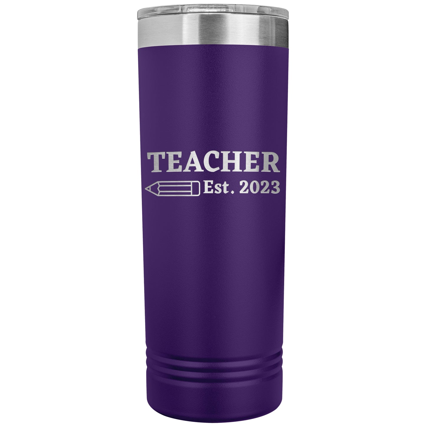 Custom Teacher Est Skinny Travel Tumbler