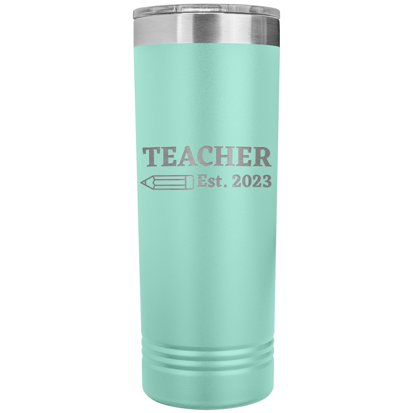Custom Teacher Est Skinny Travel Tumbler